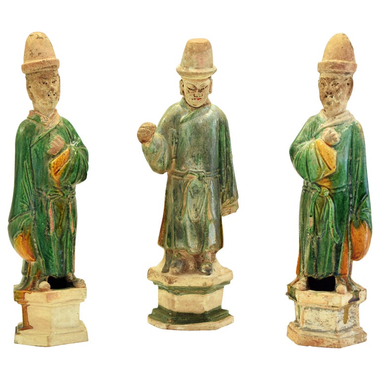 Three Ancient Terracotta Sculptures, China Ming Period For Sale at 1stDibs