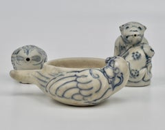 Three Annamese Frog, parrot, monkey shape Waterdroppers, 15th c. Le Dynasty