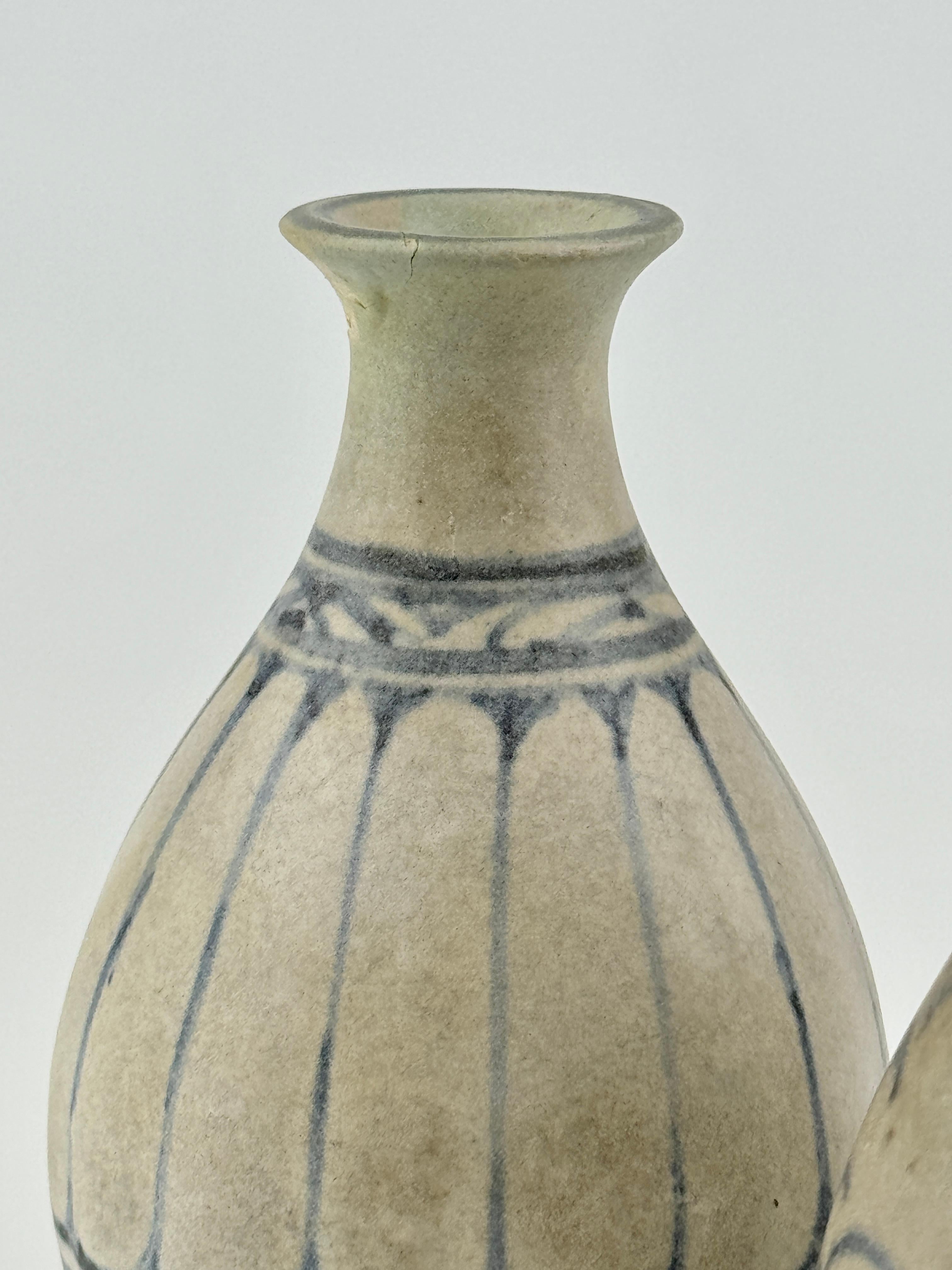 Ceramic Three Annamese Small Yuhuchunping, 15th century, Le Dynasty For Sale