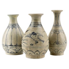 Three Annamese Small Yuhuchunping, 15th century, Le Dynasty