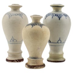 Three Annamese Stoneware Miniature Jarlets, 15th Century, Le Dynasty