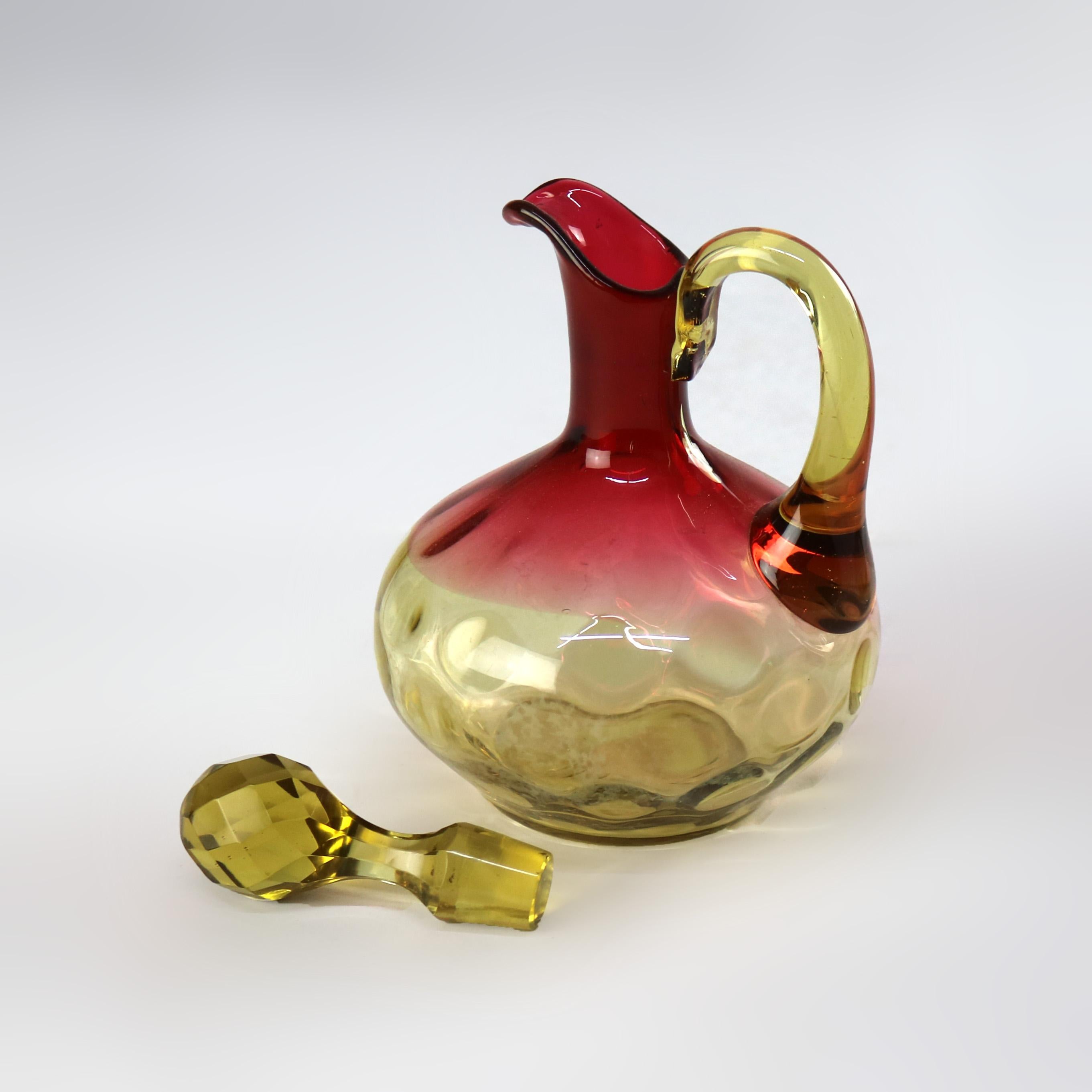 Trois cruches d'art en verre anciennes Amberina Coinspot Art C1900 Bon état - En vente à Big Flats, NY