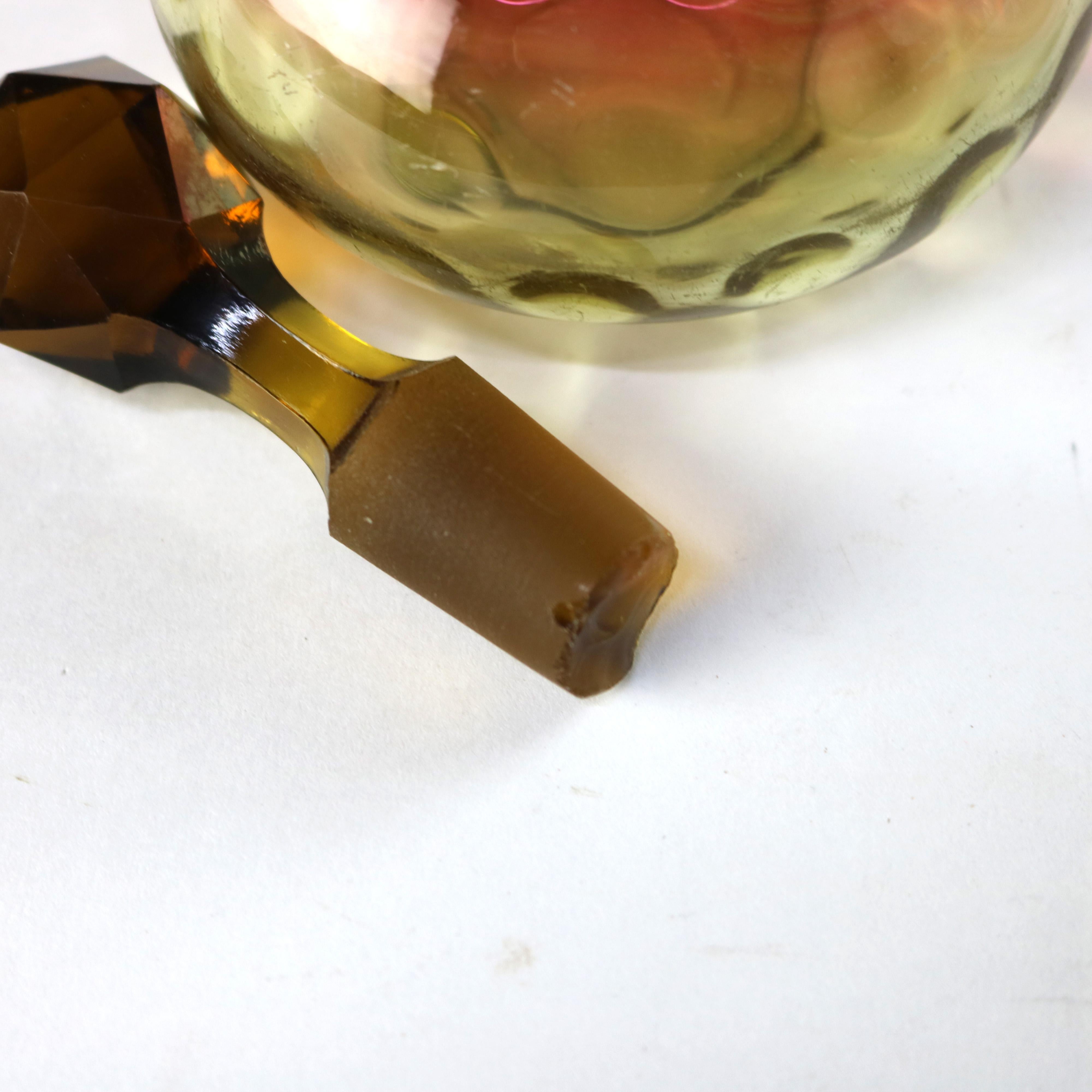 Trois cruches d'art en verre anciennes Amberina Coinspot Art C1900 en vente 2