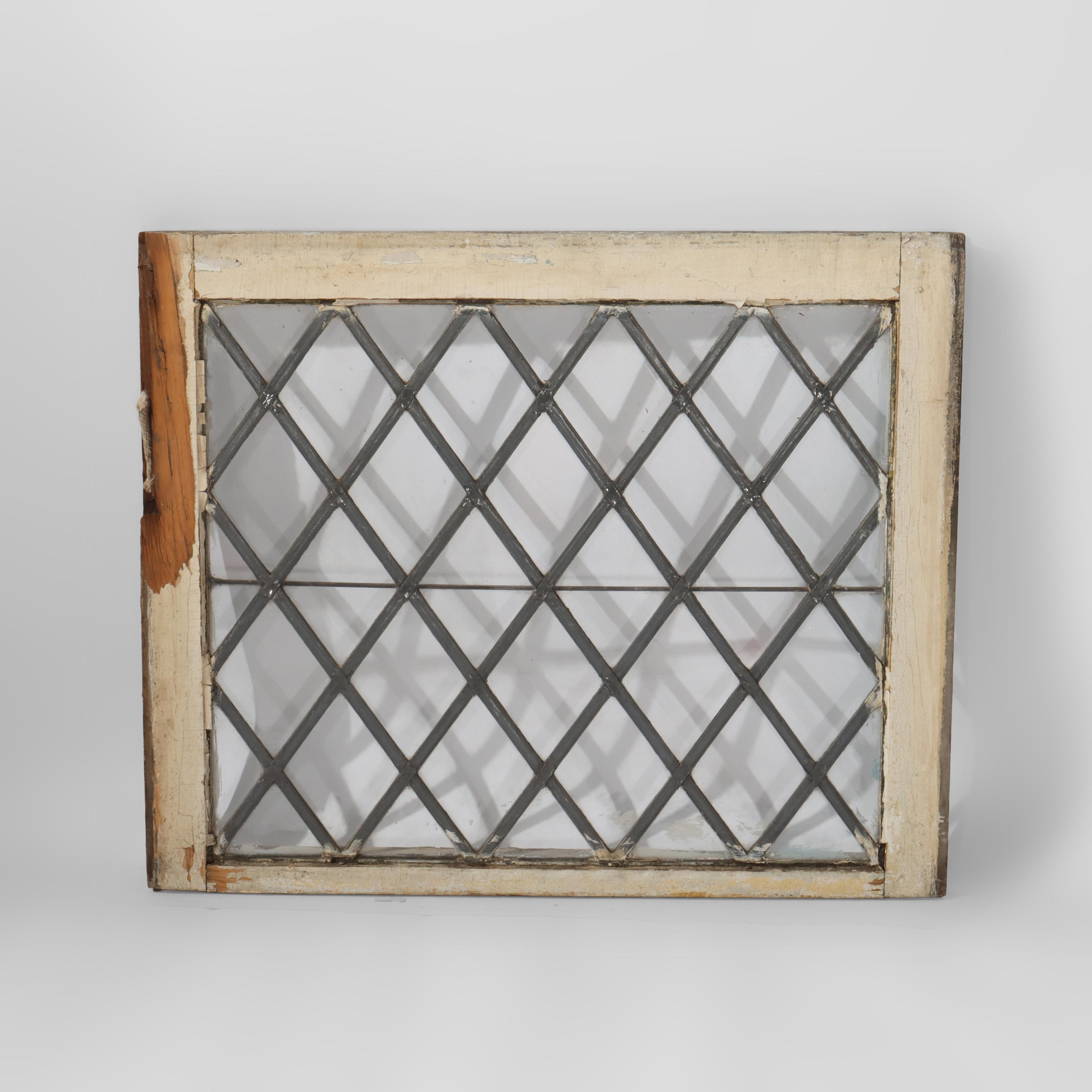 XX secolo Tre antiche finestre architettoniche con vetro al piombo C1920 in vendita