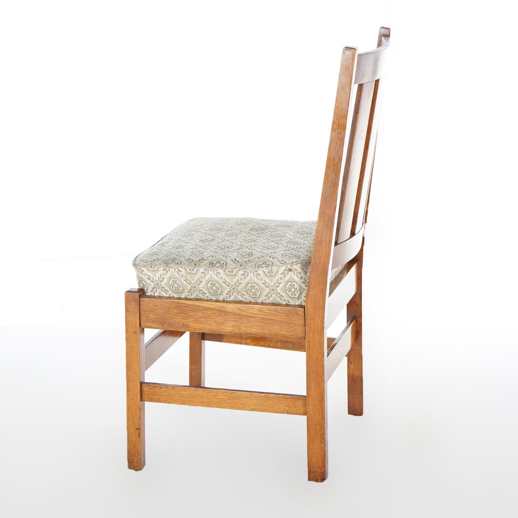Three Antique Arts & Crafts L & JG Stickley Oak Side Chairs Circa 1910 2