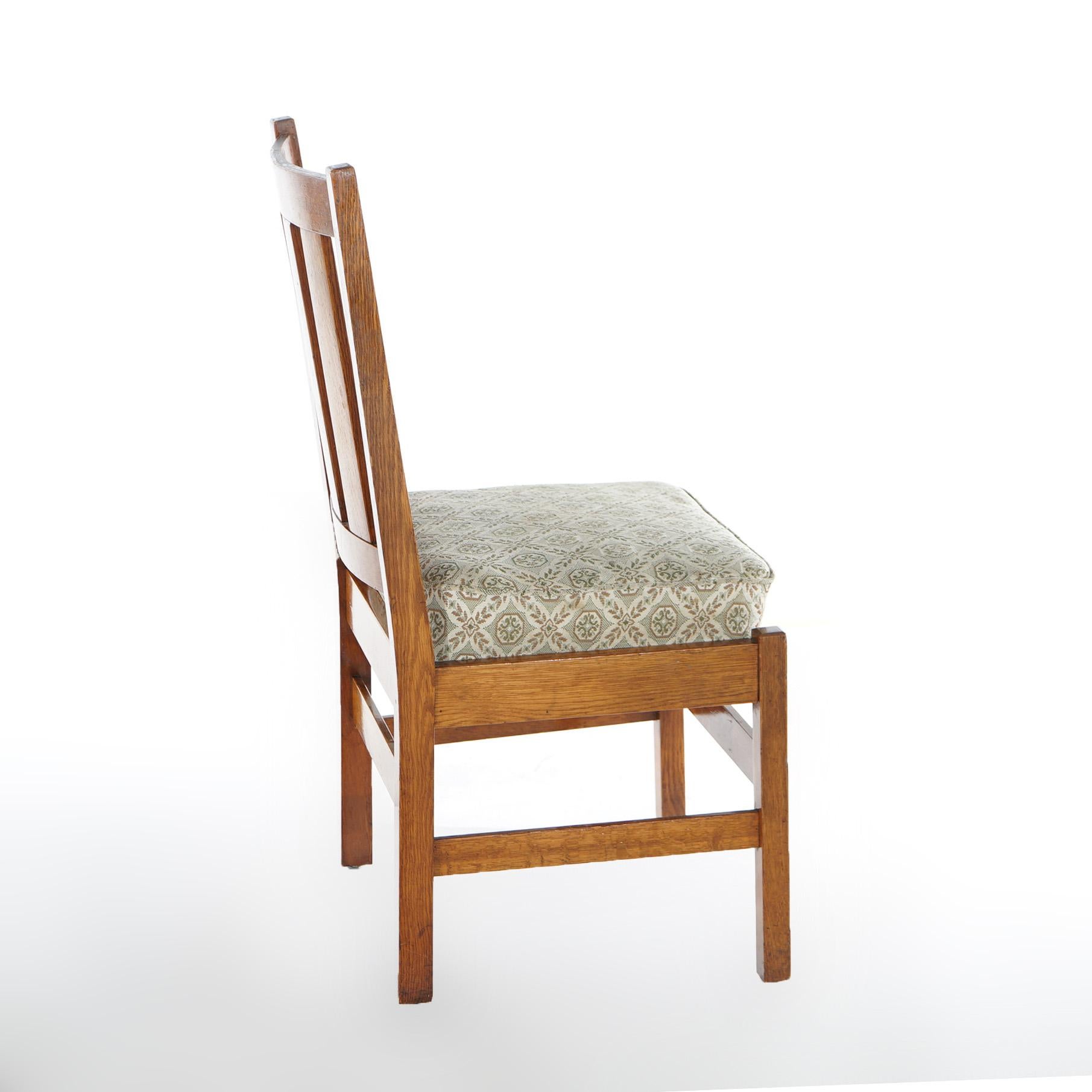 20th Century Three Antique Arts & Crafts L & JG Stickley Oak Side Chairs Circa 1910