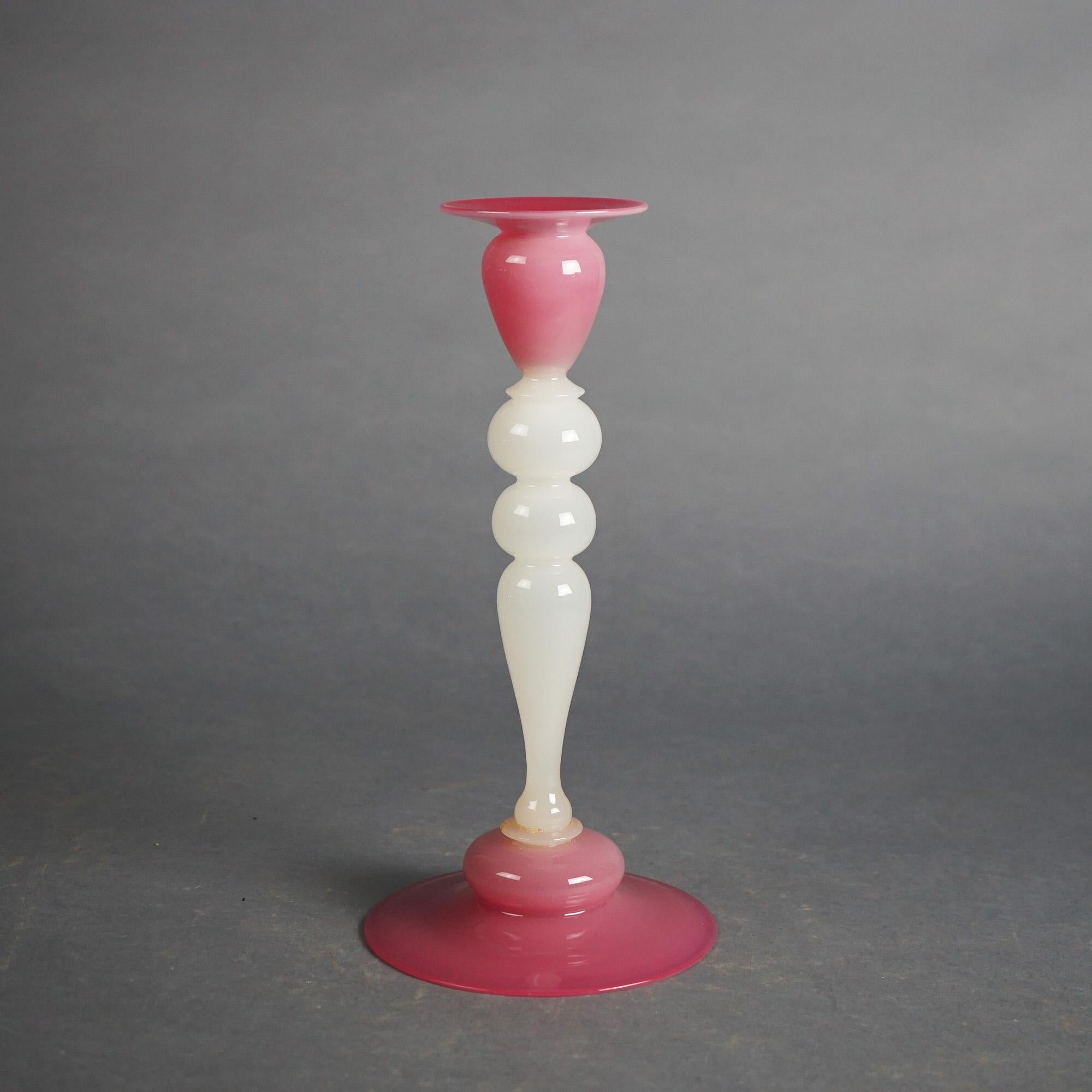 Three Antique Arts & Crafts Steuben Art Glass Candlesticks C1930 In Good Condition In Big Flats, NY