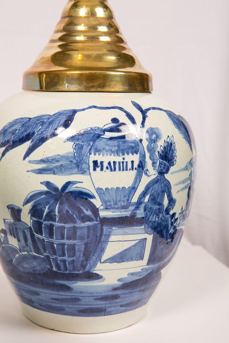 Three Antique Blue and White Delft Tobacco Jars at 1stDibs