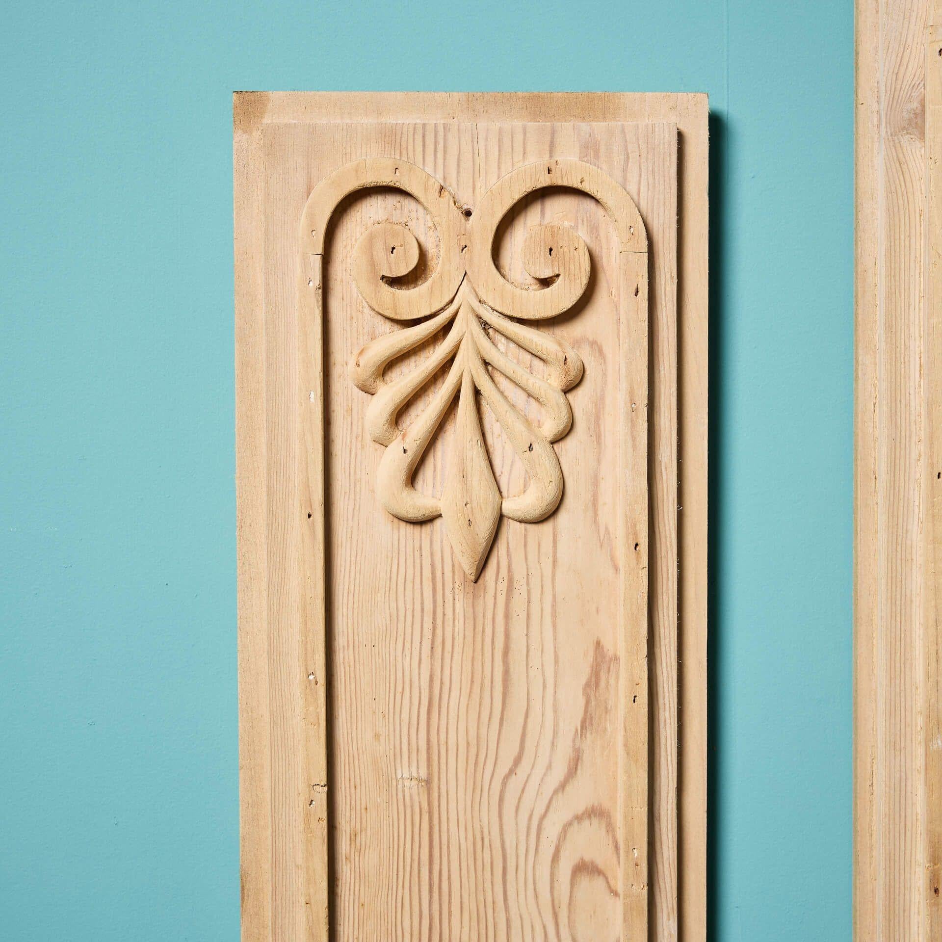Georgian Three Antique Carved Pine Anthemion Panels For Sale