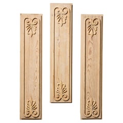 Three Antique Carved Pine Anthemion Panels
