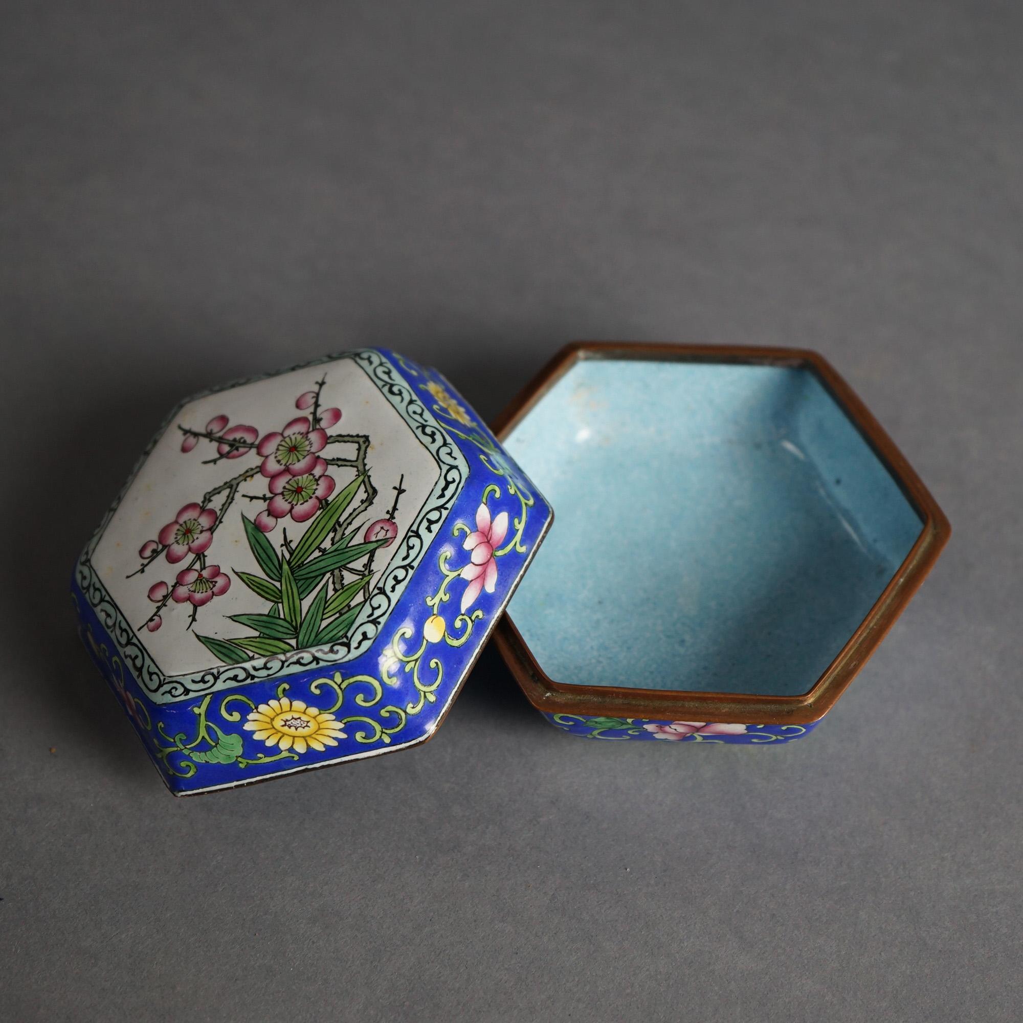 Three Antique Chinese Floral Enameled Boxes C1920 For Sale 1