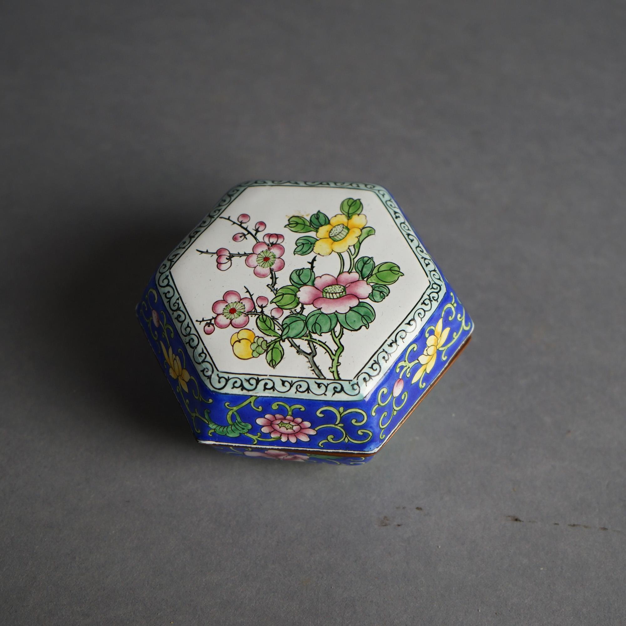 Three Antique Chinese Floral Enameled Boxes C1920 For Sale 2