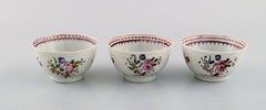 Three Antique Chinese Teacups in Hand-Painted Porcelain, Qian Long '1736-1795'