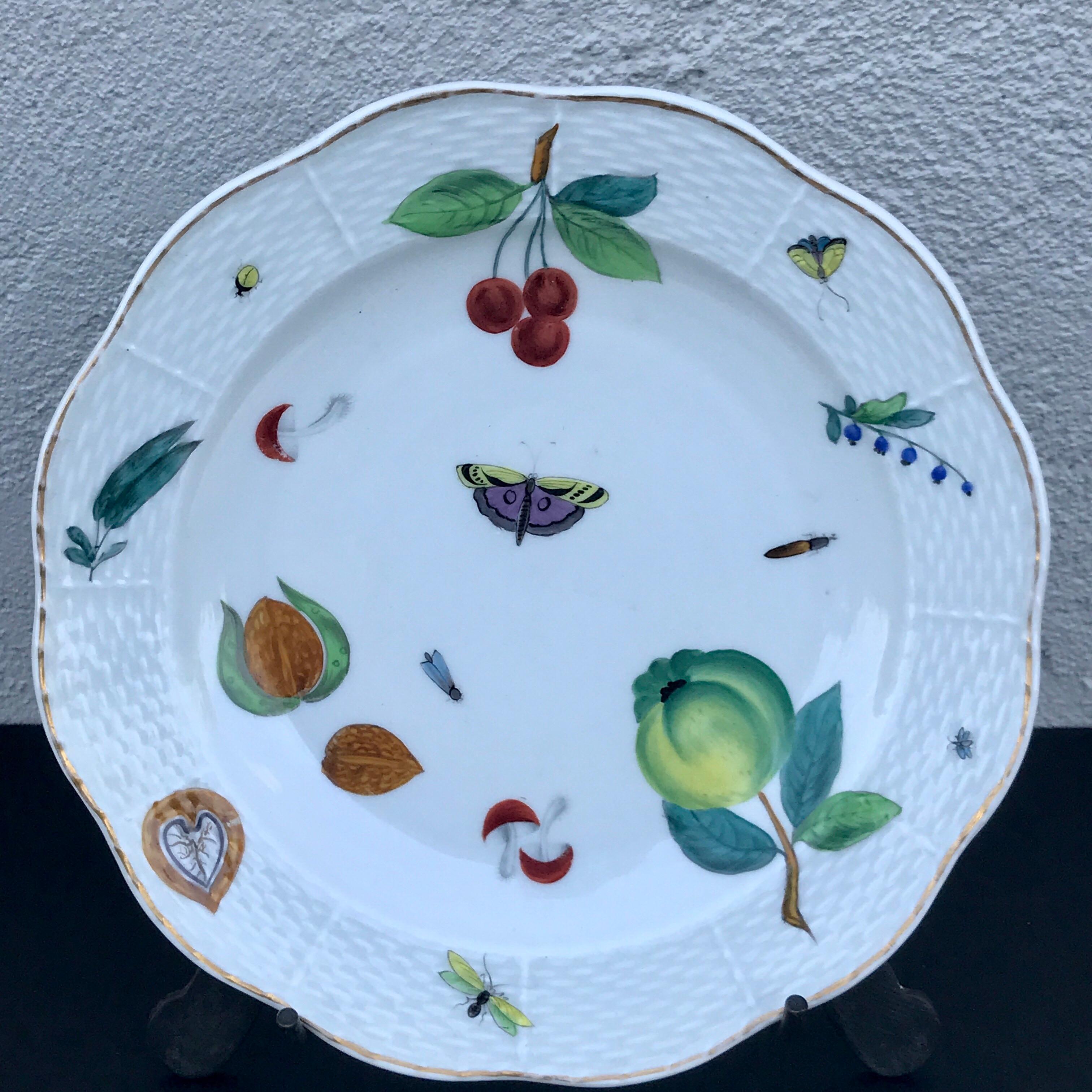 19th Century Three Antique European Naturalistic Porcelain Plates