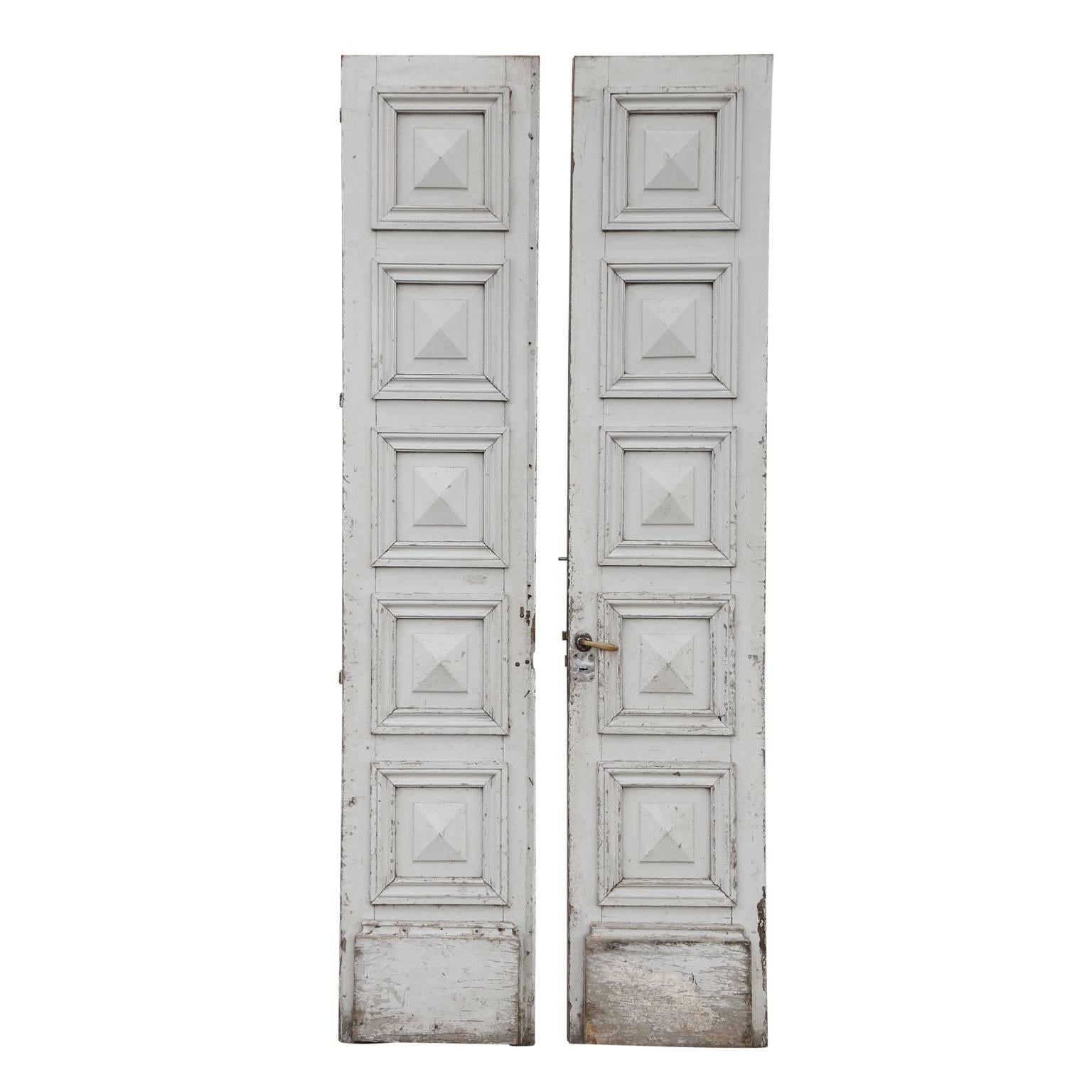 20th Century Three Antique Painted French Doors For Sale