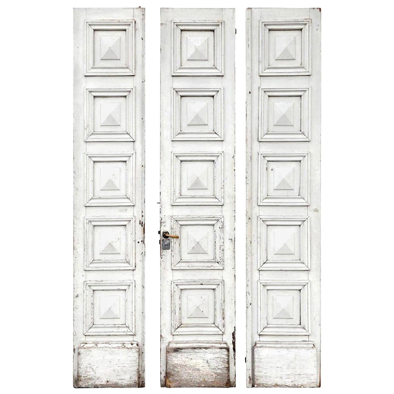 Three Antique Painted French Doors For Sale 1