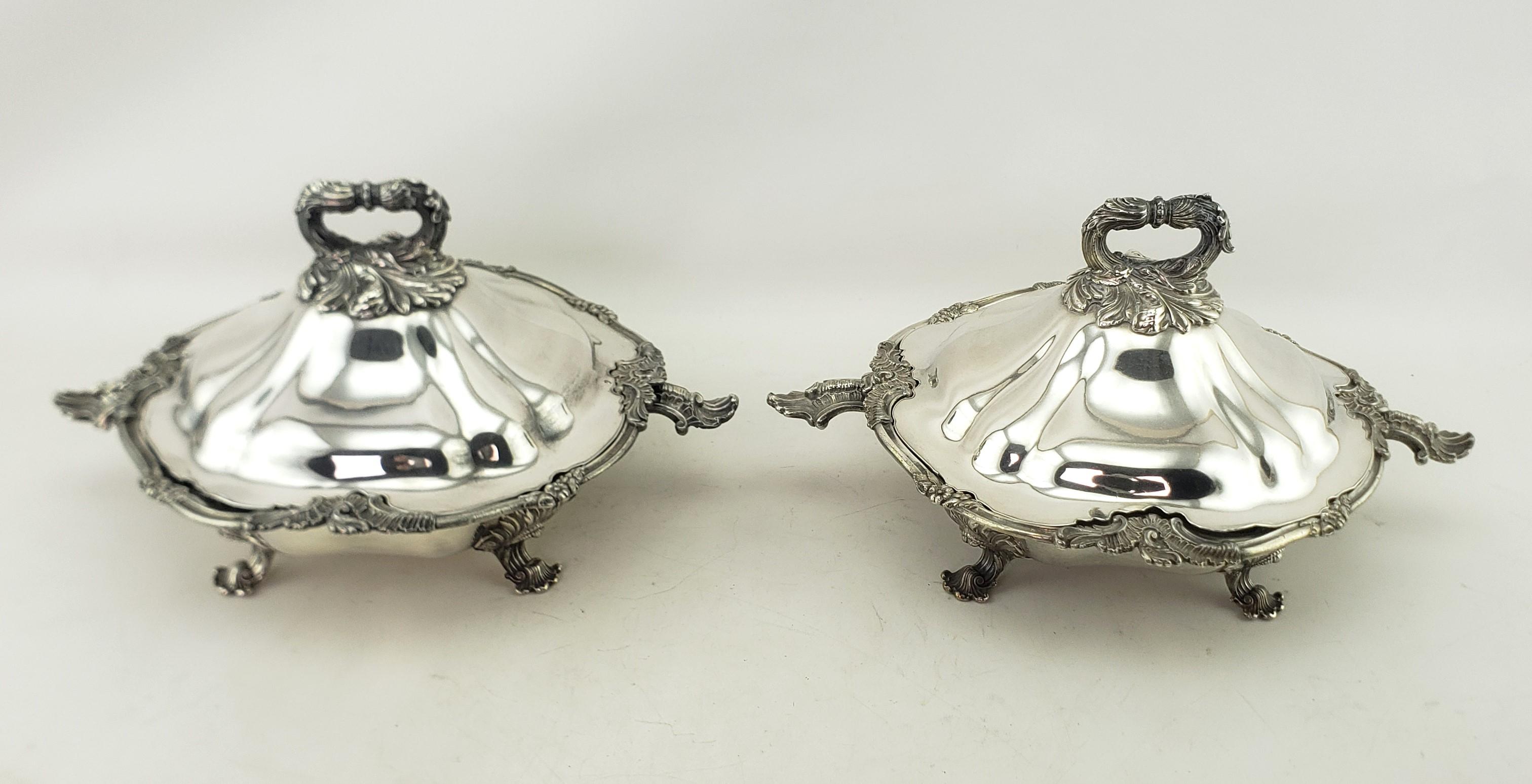 Three Antique Georgian Sheffield Plated Covered Tureens with Floral Decoration For Sale 8