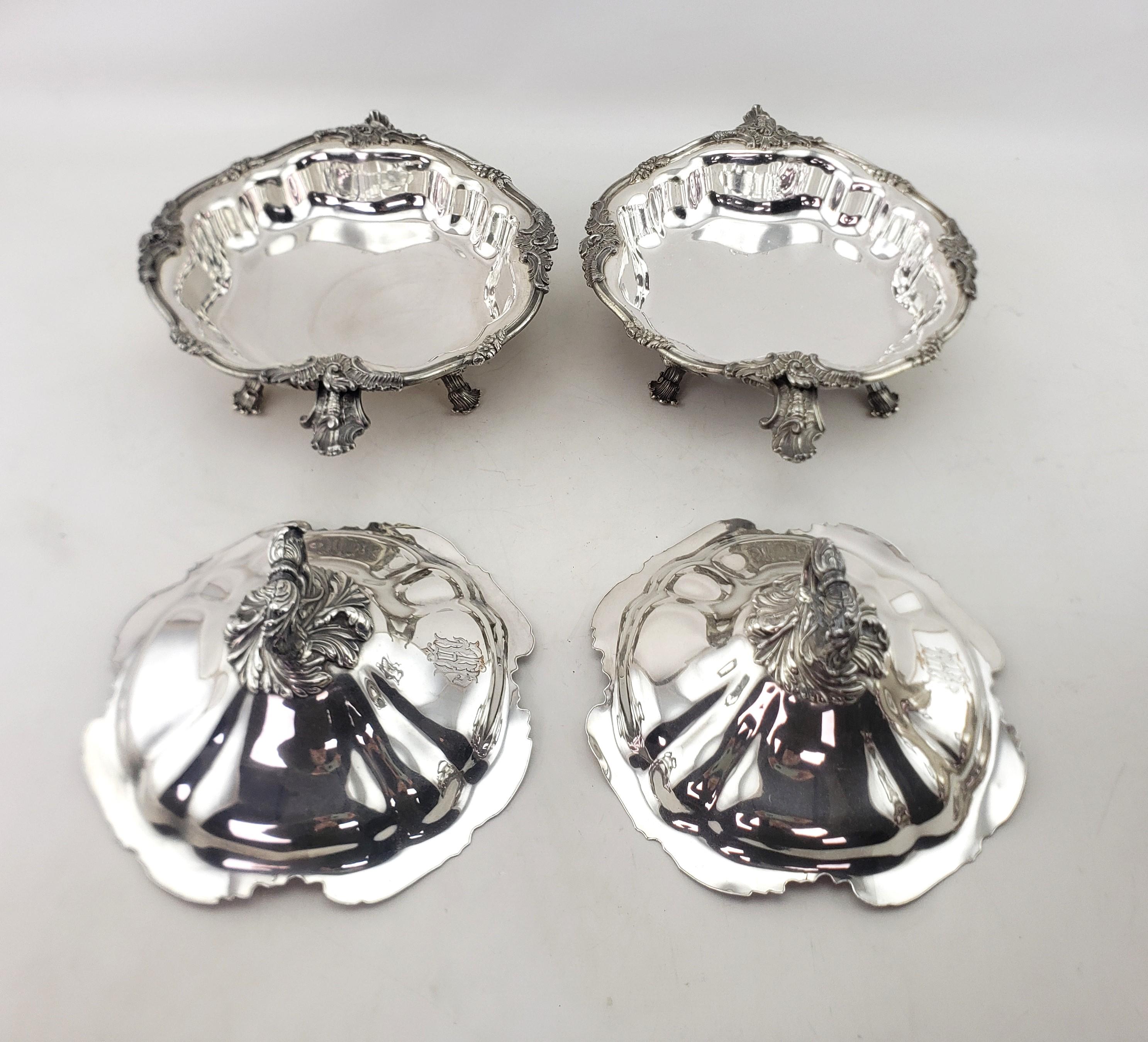 Three Antique Georgian Sheffield Plated Covered Tureens with Floral Decoration For Sale 10