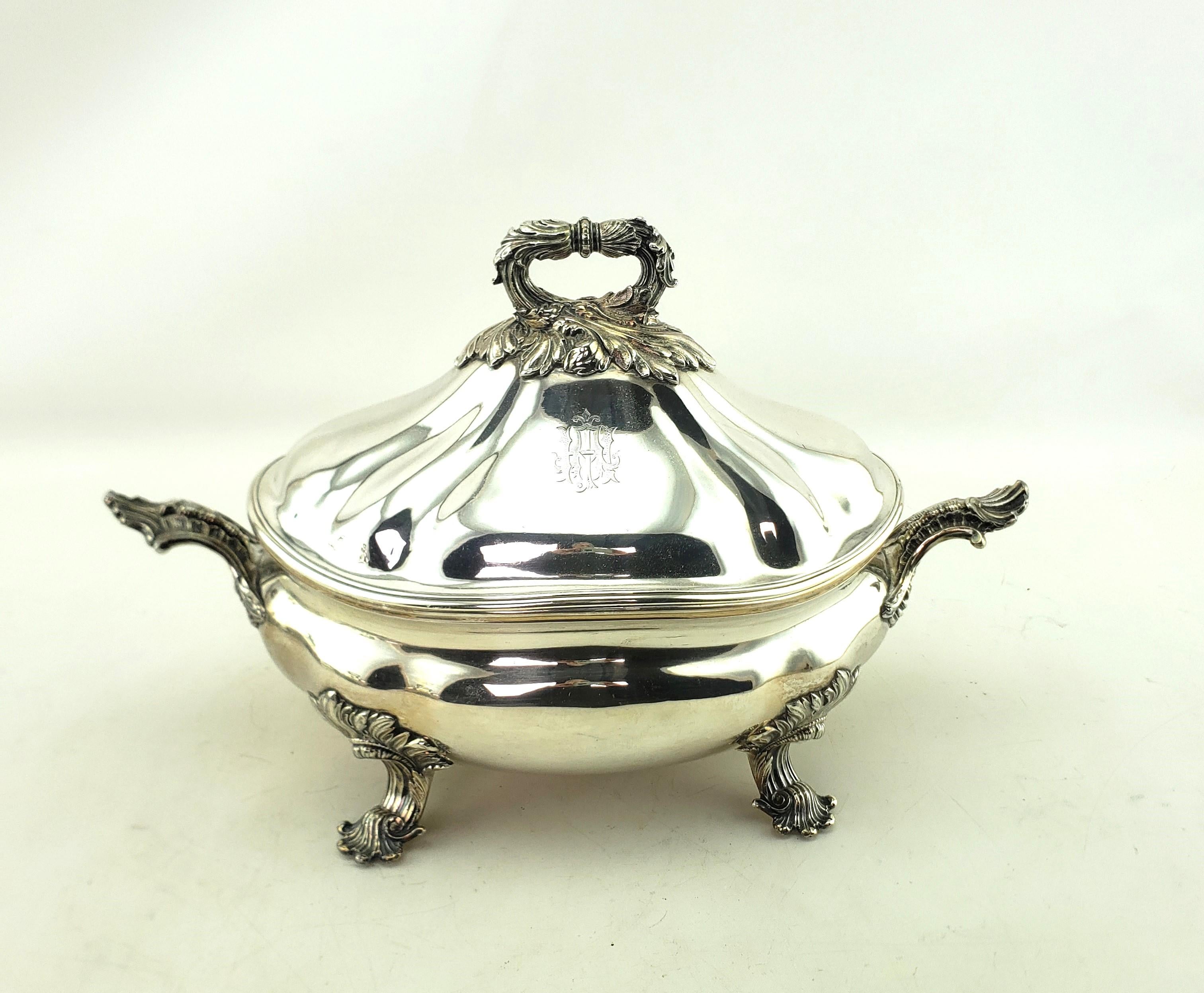 19th Century Three Antique Georgian Sheffield Plated Covered Tureens with Floral Decoration For Sale