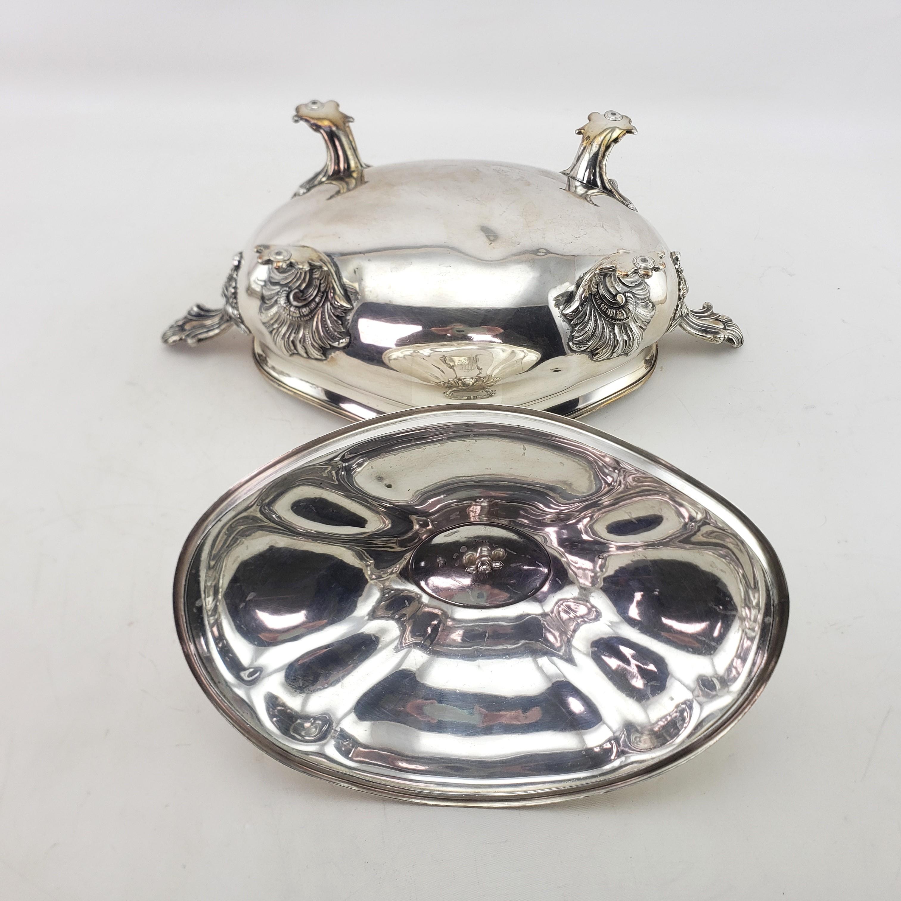 Three Antique Georgian Sheffield Plated Covered Tureens with Floral Decoration For Sale 2