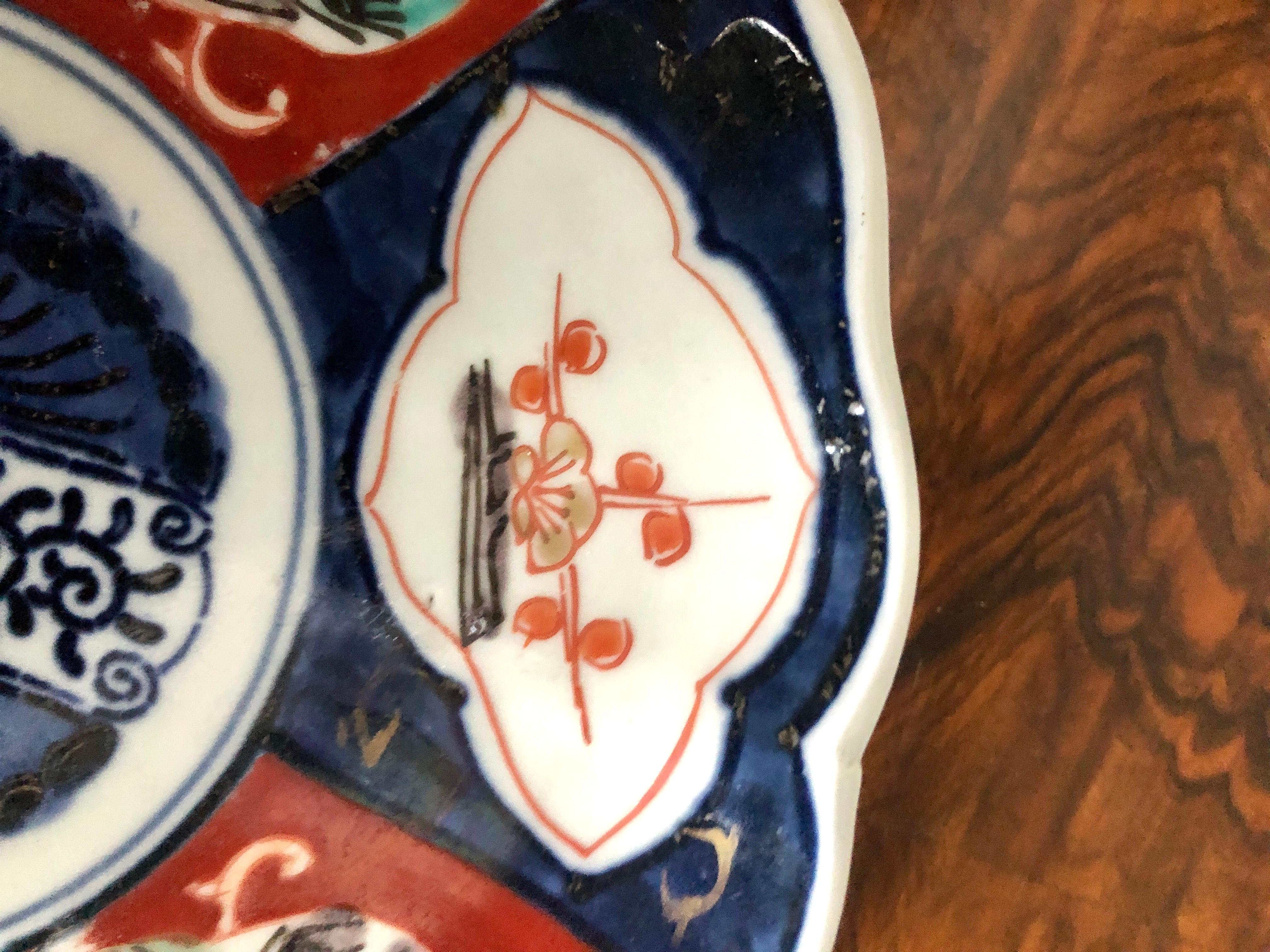 Three Antique Imari Japanese Plates 4