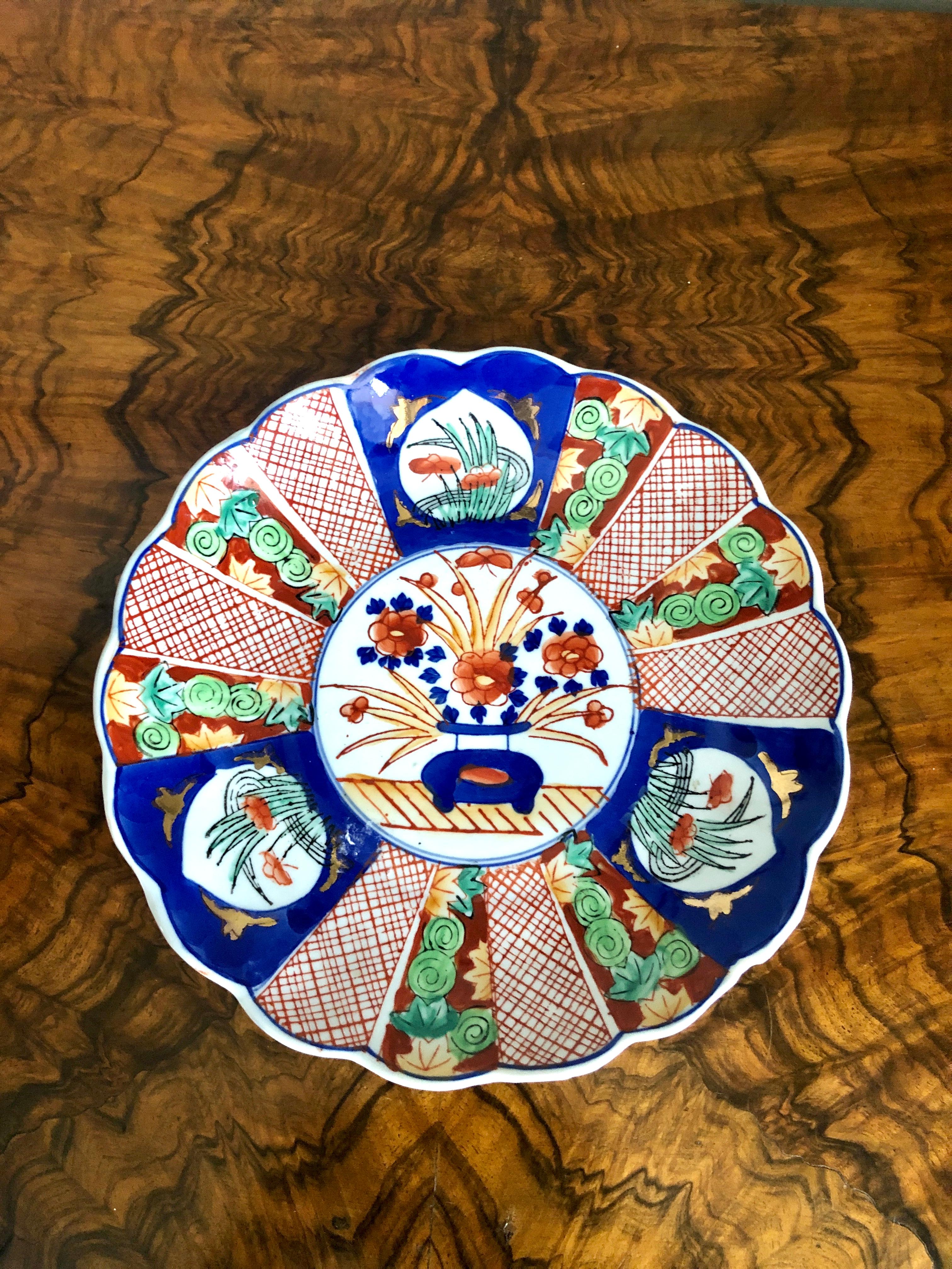 Unknown Three Antique Imari Japanese Plates