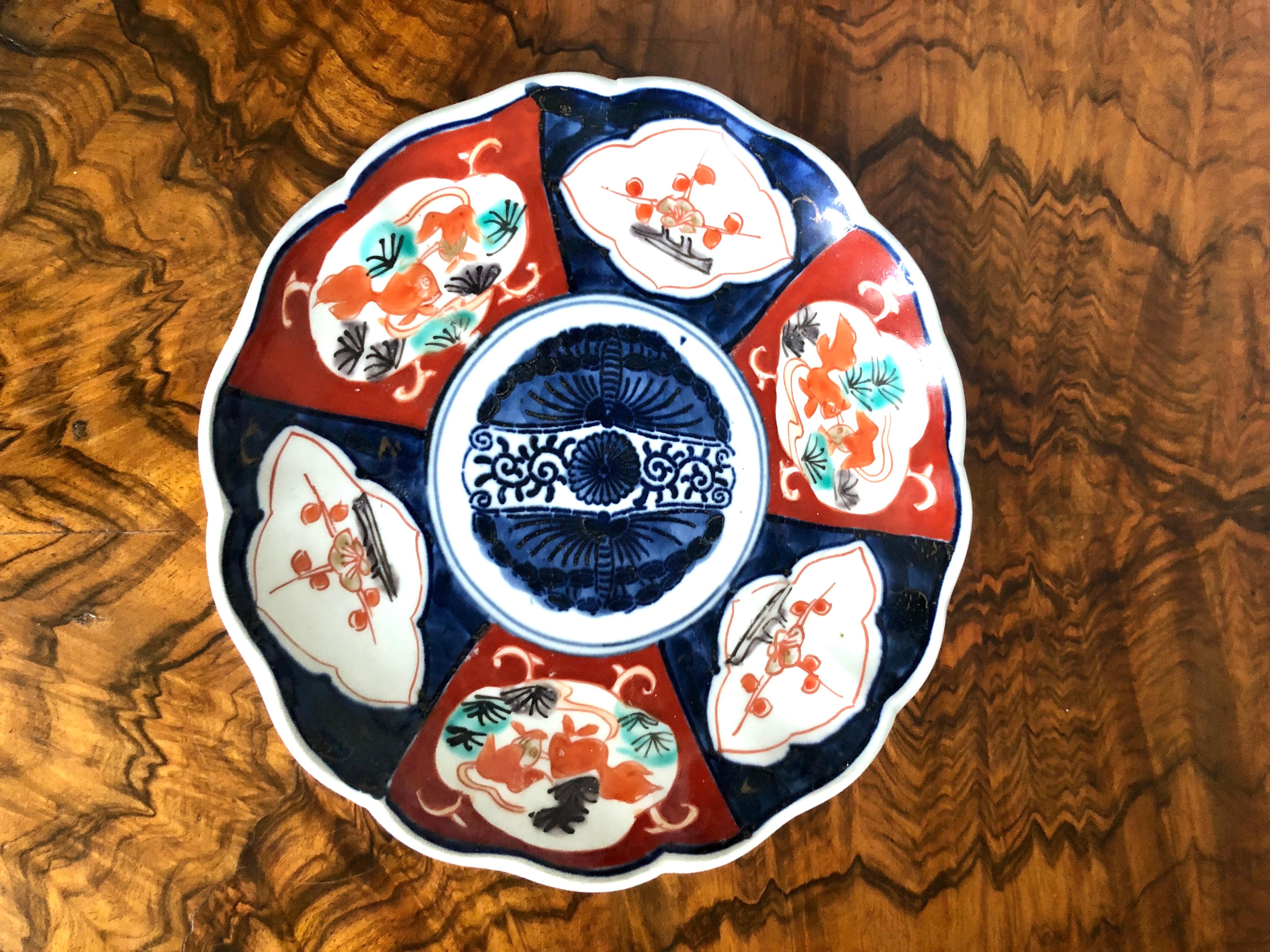 Three Antique Imari Japanese Plates 1