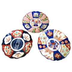 Three Antique Imari Japanese Plates