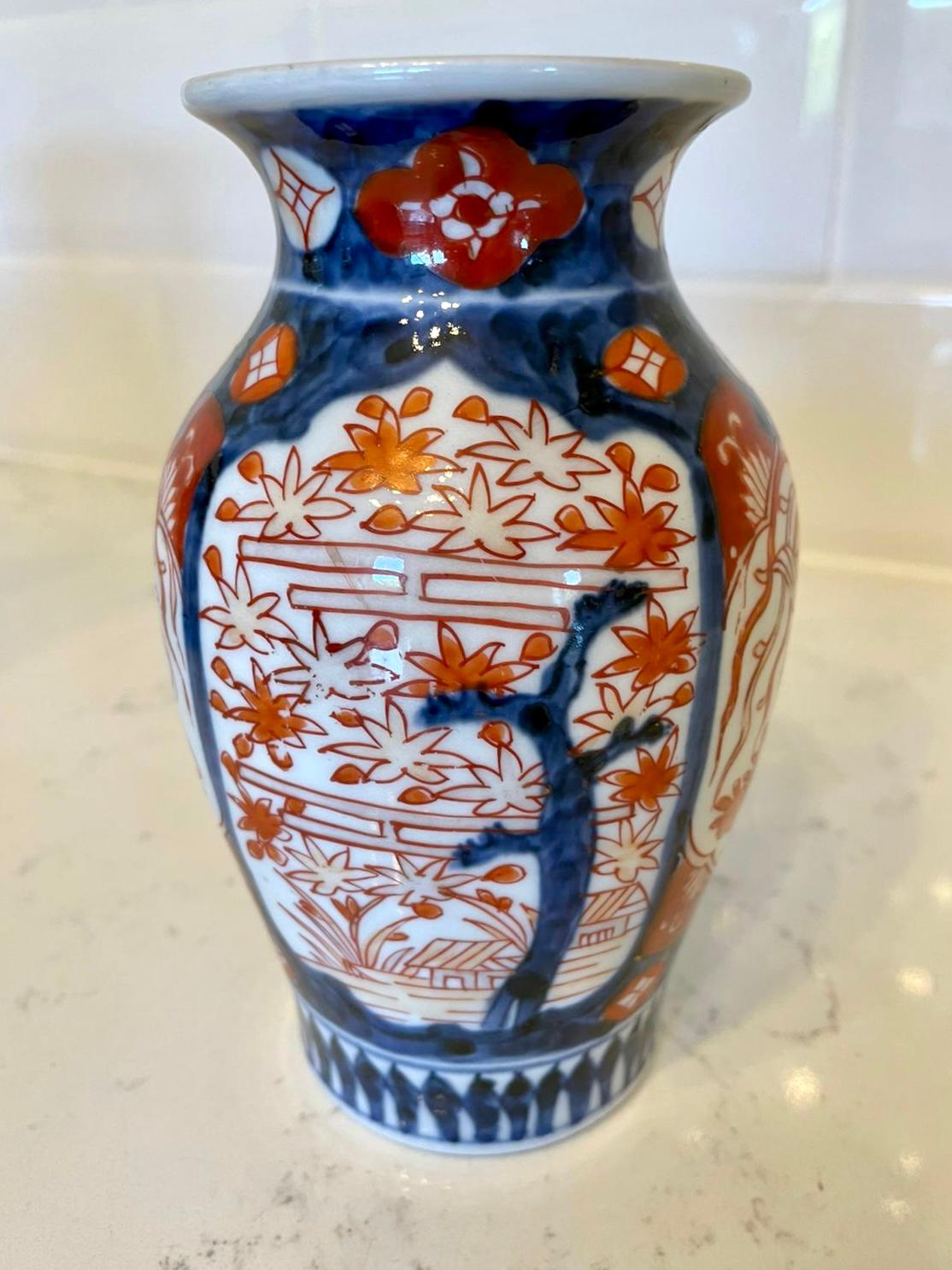 Edwardian Three Antique Imari Vases For Sale