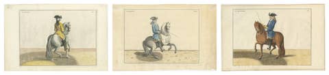 Three Antique Manège Horse Plates, Le Bijoux, Le Parfait & Le Gendarme, c.1727