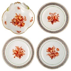 Three Antique Meissen Plates and One Bowl in Openwork Porcelain, Dated 1774-1814