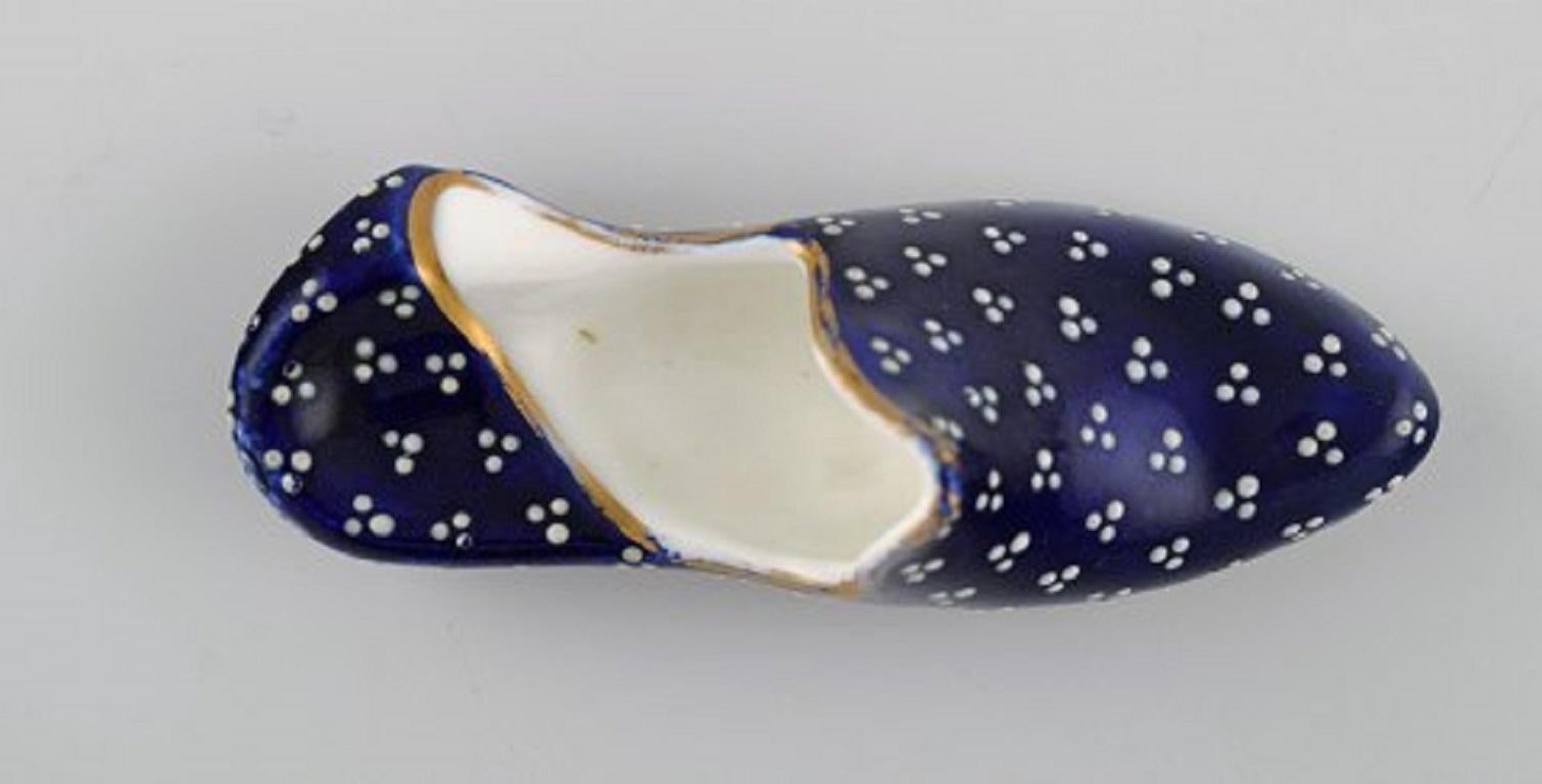 German Three Antique Meissen Slippers in Hand Painted Porcelain, 19th Century