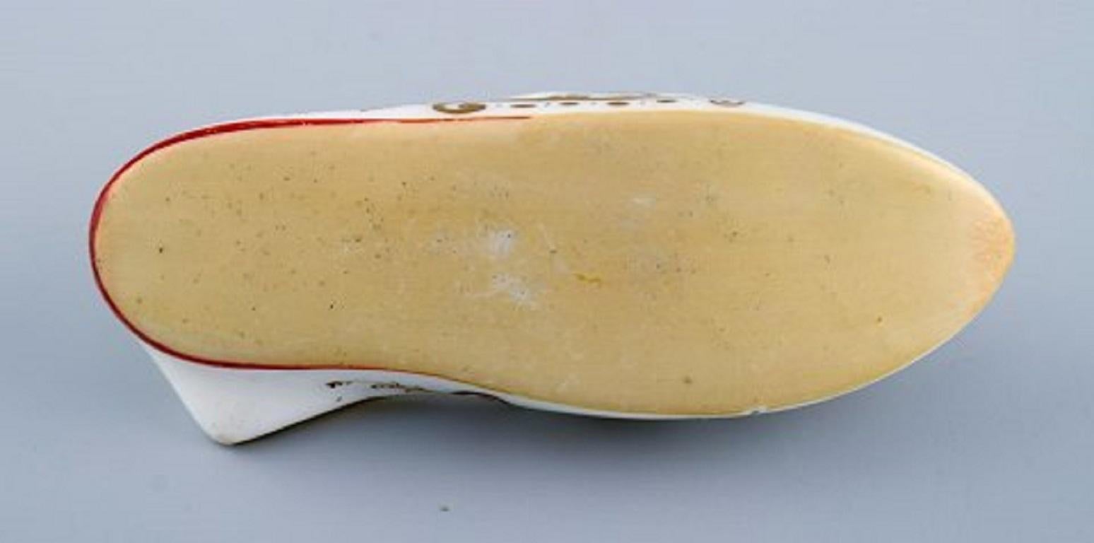 Three Antique Meissen Slippers in Hand Painted Porcelain, 19th Century 4