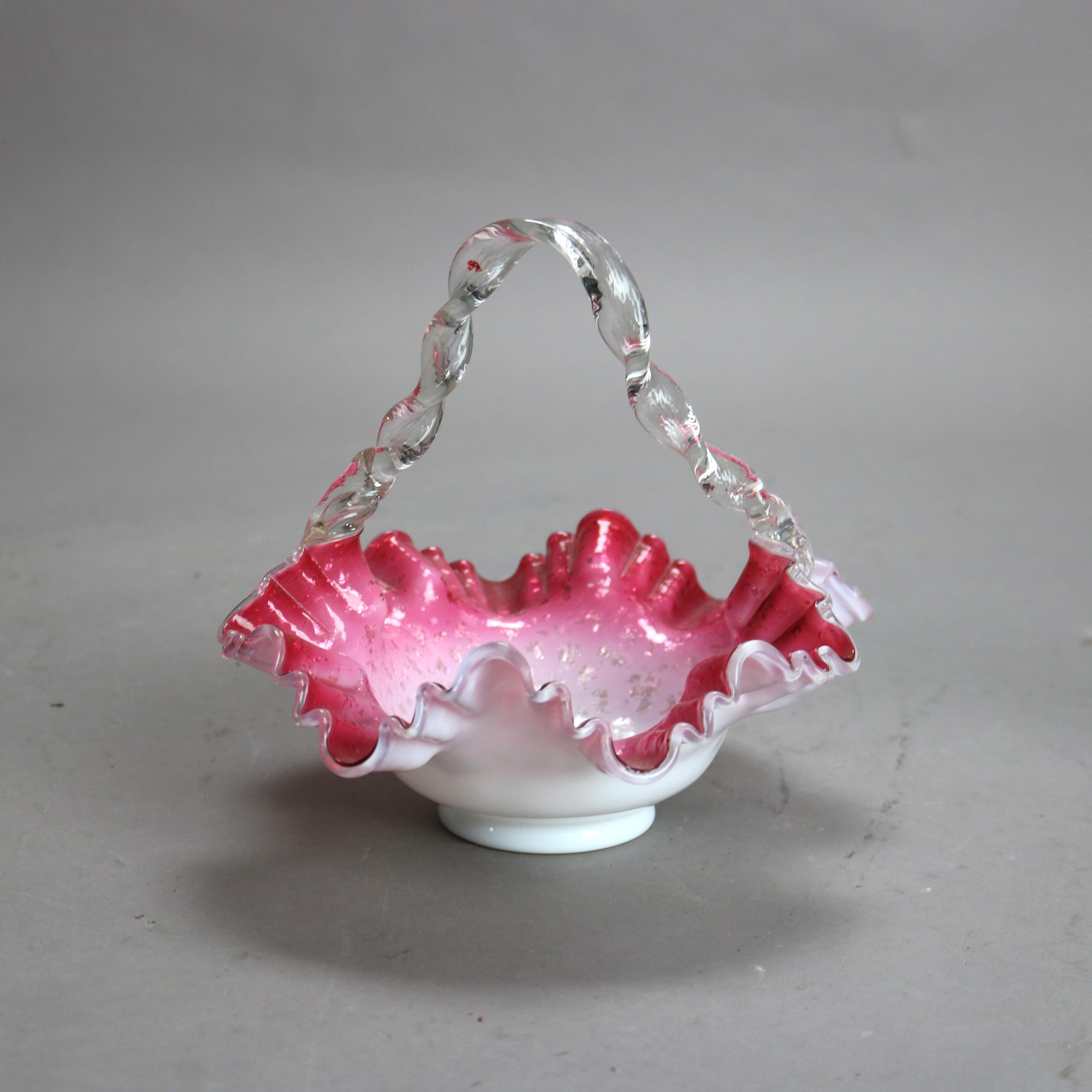 Three Antique Mt. Washington Victorian Art Glass C1900 In Good Condition In Big Flats, NY