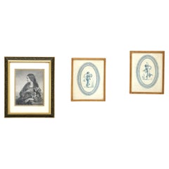 Drei antike neoklassizistische Drucke, um 1890