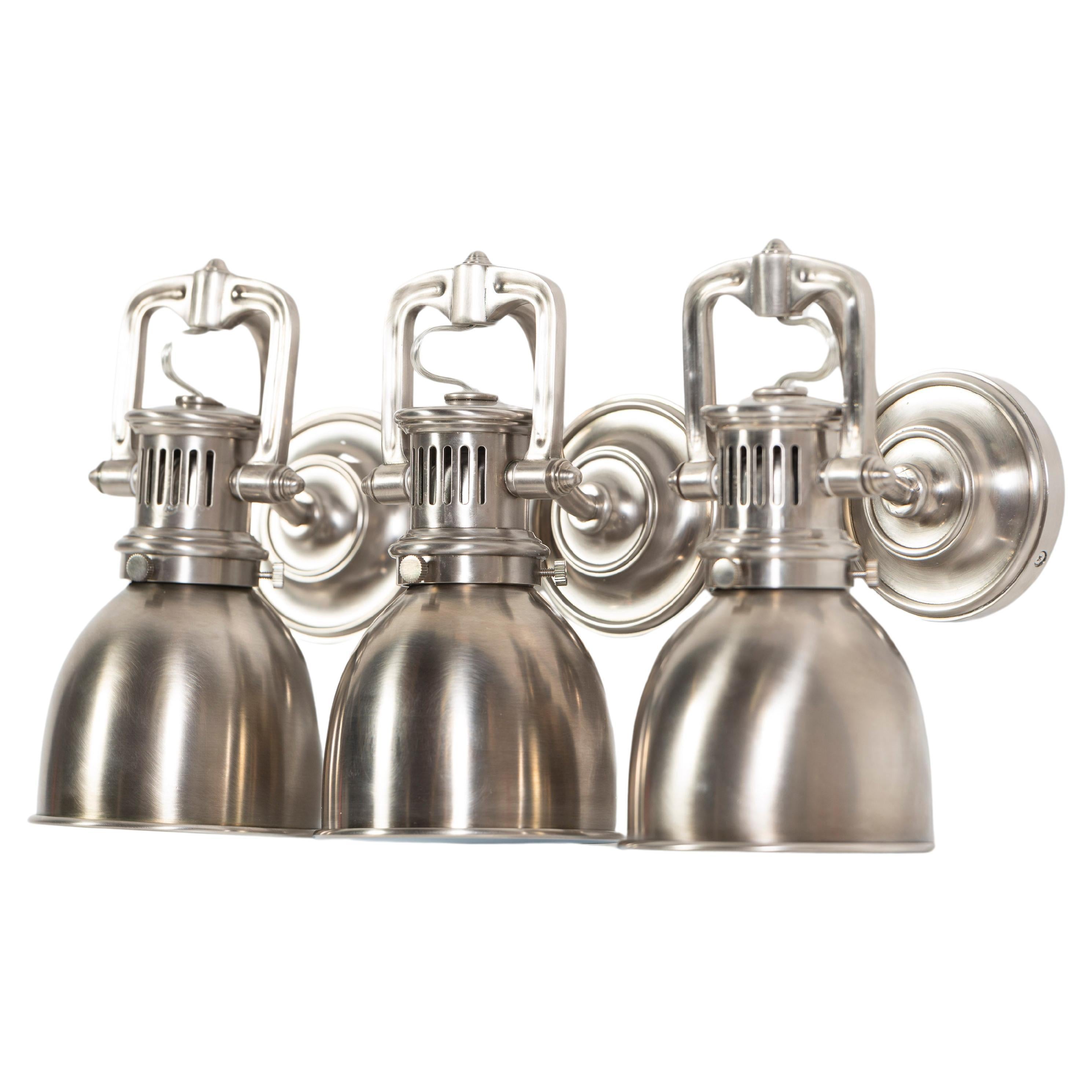 Three Antique Nickel Yoke Suspended Sconces by Chapman & Myers