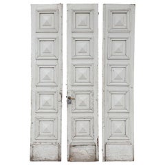 Three Retro Painted French Doors