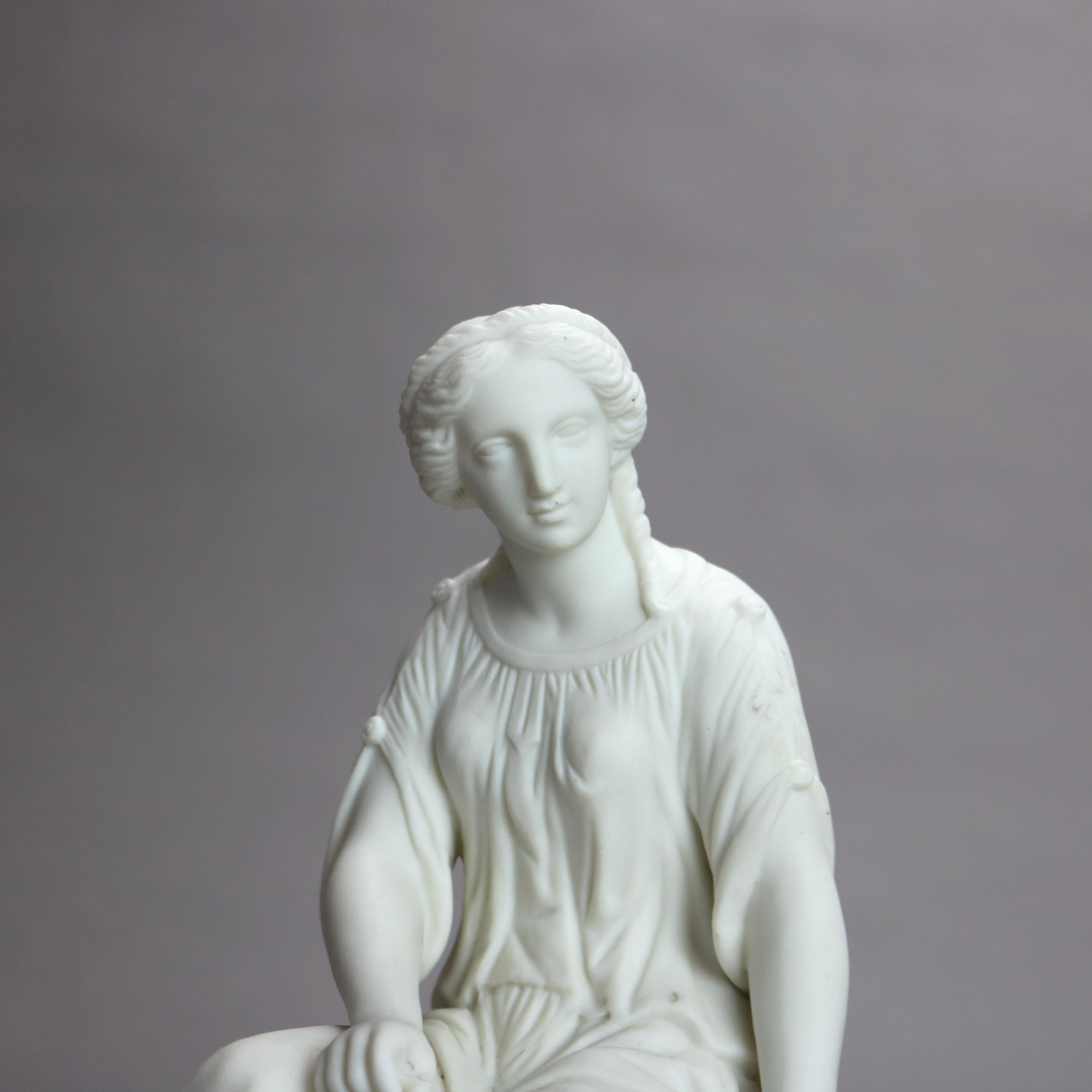Three Antique Parian Bisque Porcelain Classical Figures c1890 6