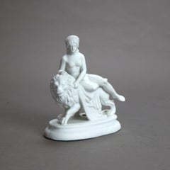 Three Antique Parian Bisque Porcelain Classical Figures c1890