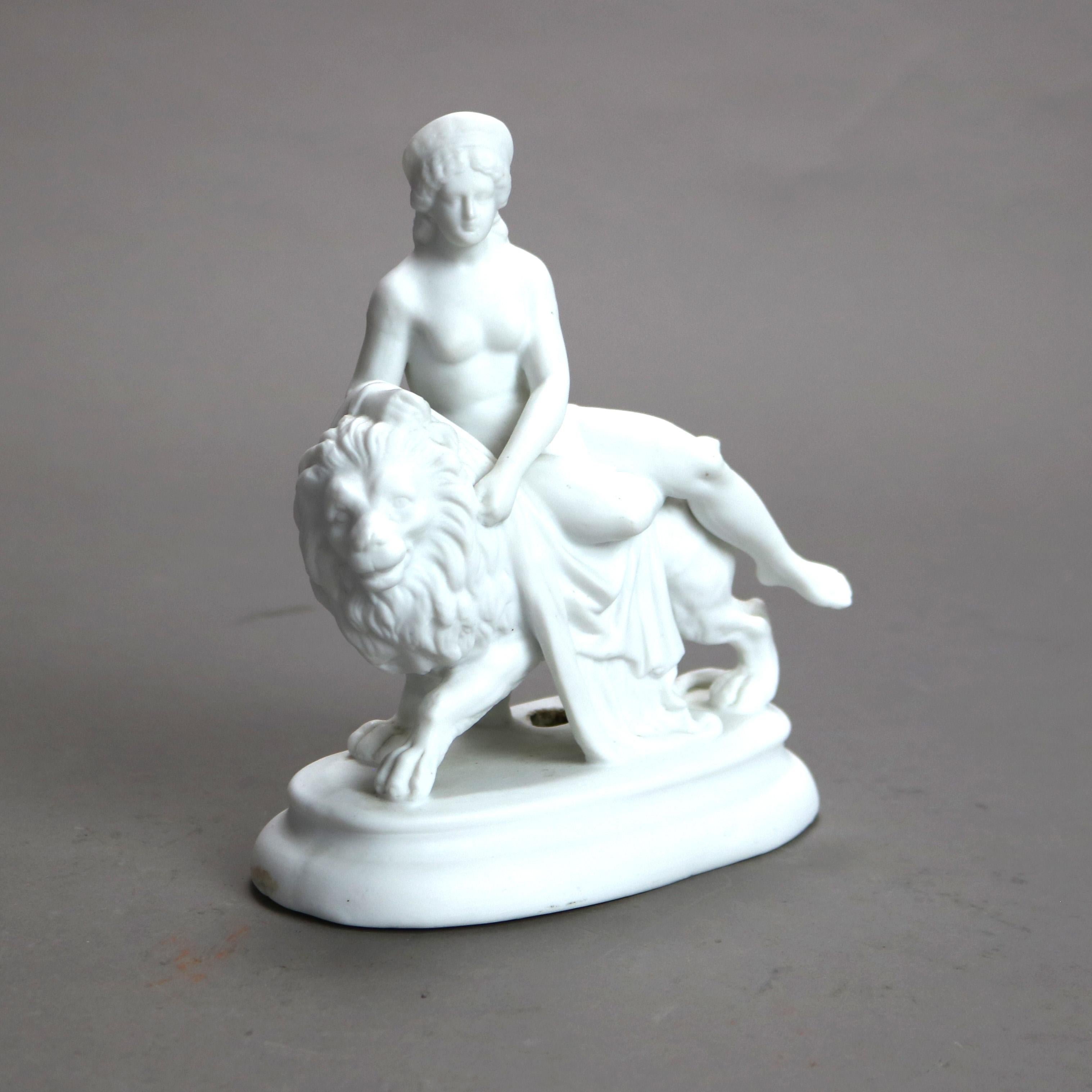 Three Antique Parian Bisque Porcelain Classical Figures c1890 In Good Condition In Big Flats, NY