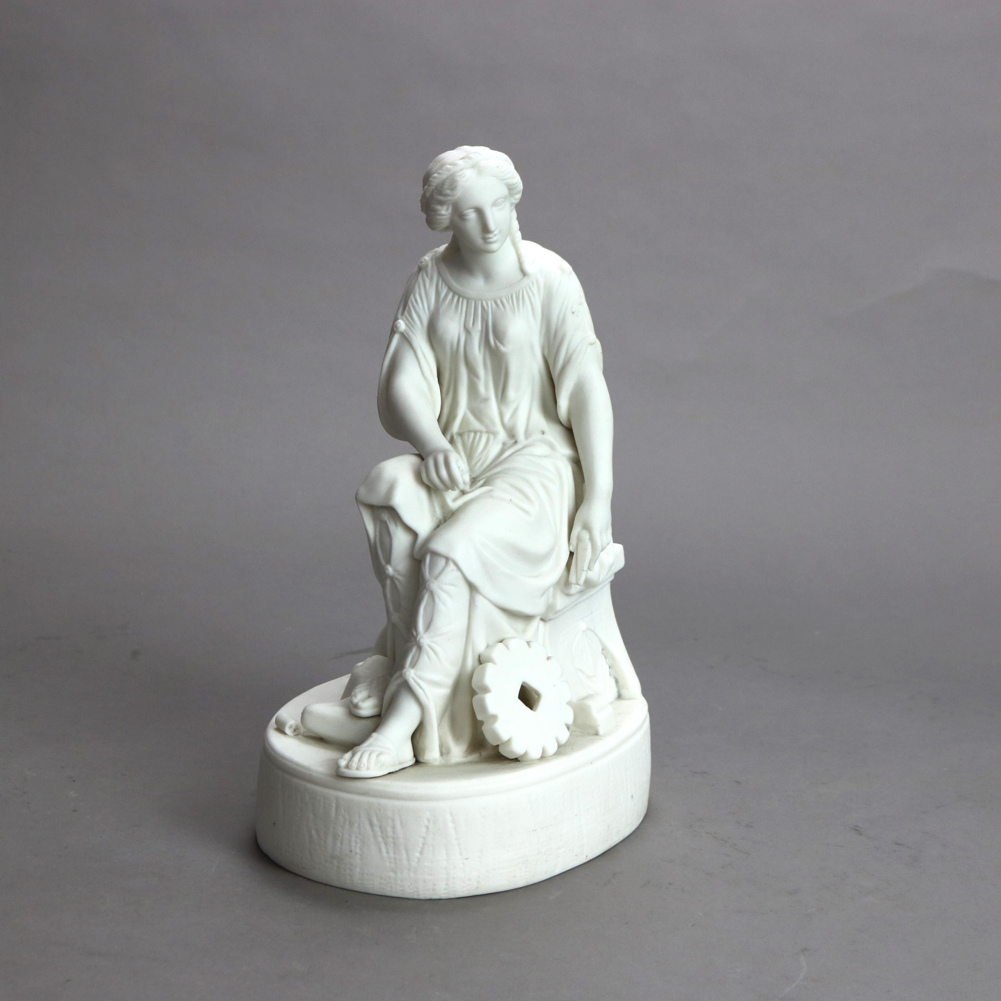 Three Antique Parian Bisque Porcelain Classical Figures c1890 5