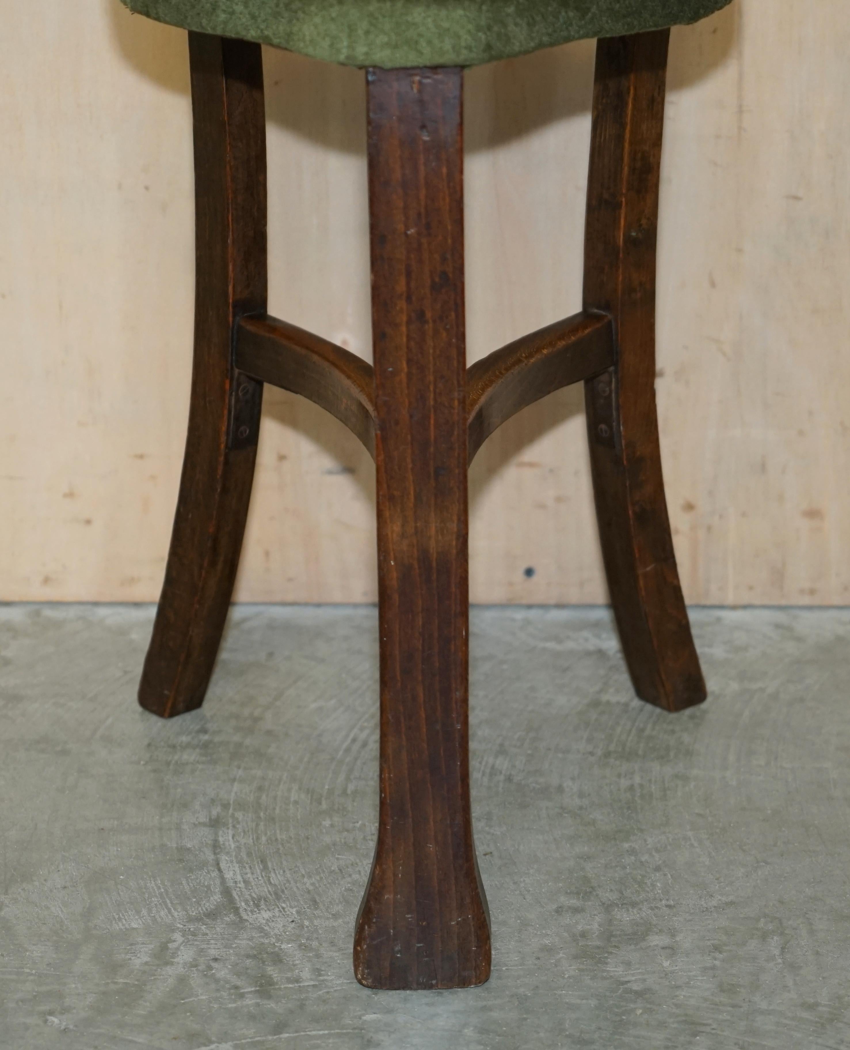 Hand-Crafted Three Antique Primative Solid Elm Arts & Crafts Cock Fighting Chairs / Stools For Sale