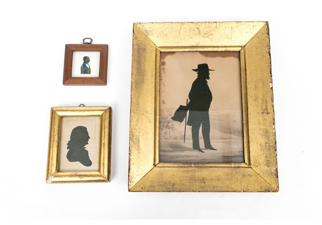 Three Antique Silhouette Portrait Busts With William Henry Brown For Sale 1