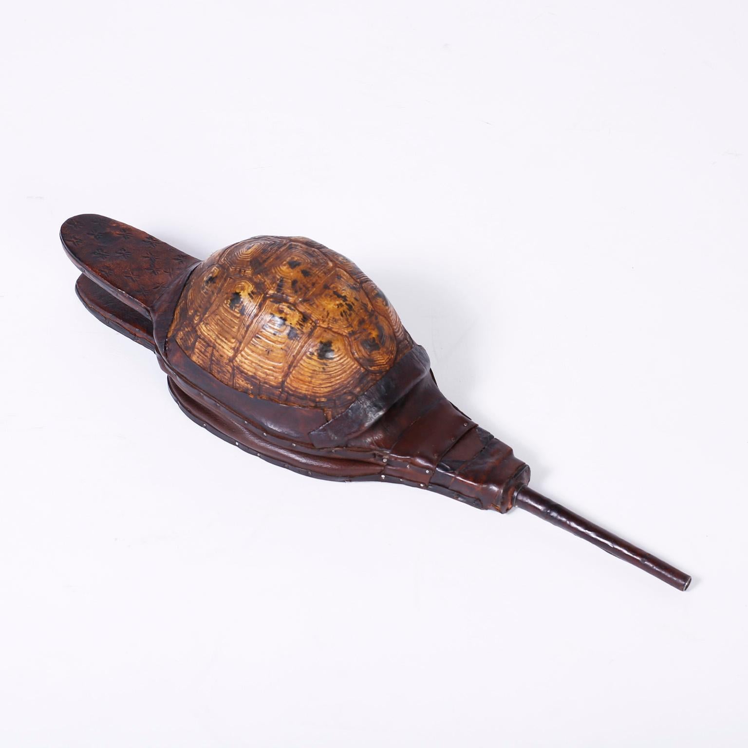 Victorien Trois Bellows anciens en coquillage de tortue, vendus individuellement en vente