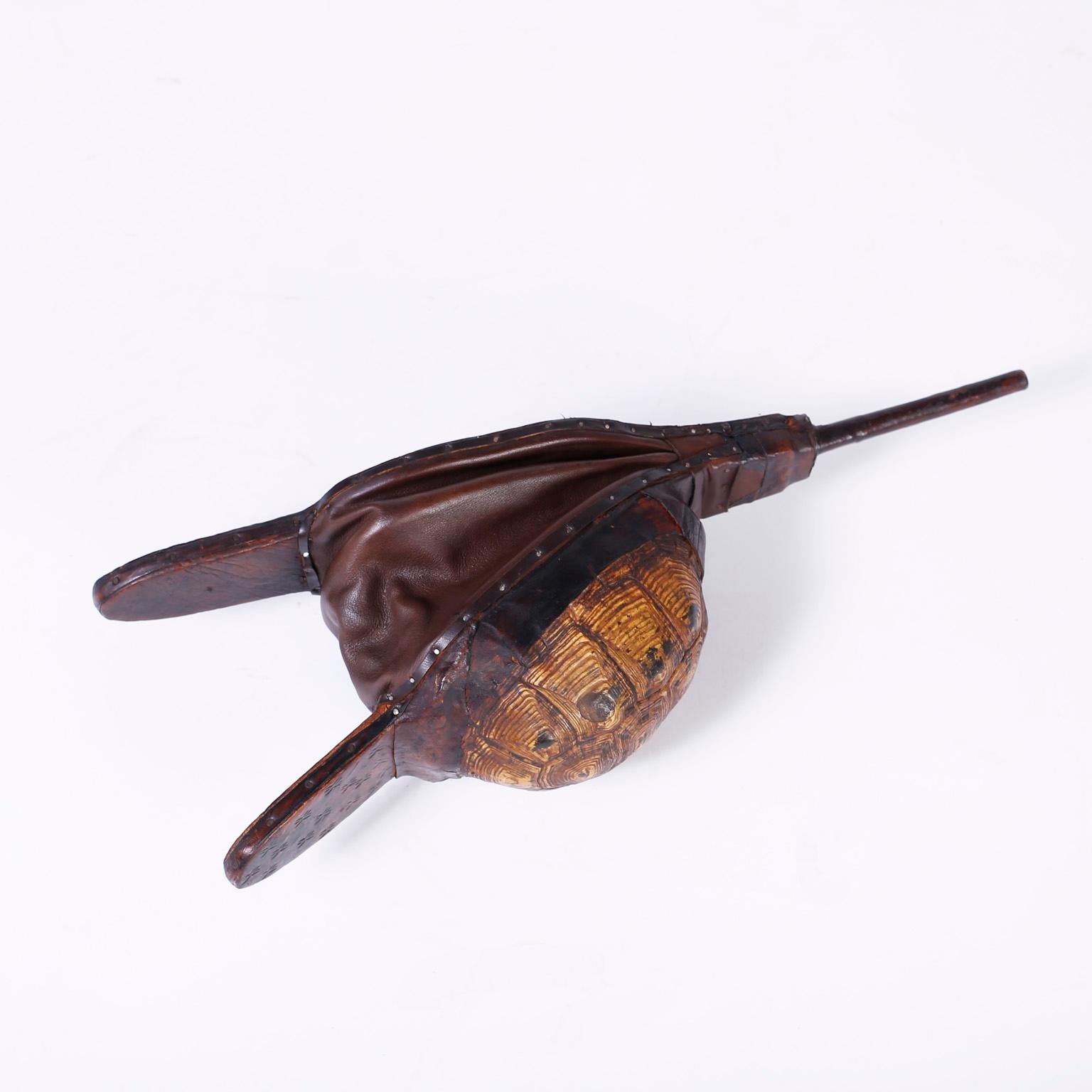 Victorian Three Antique Turtle Shell Bellows, Priced Individually For Sale
