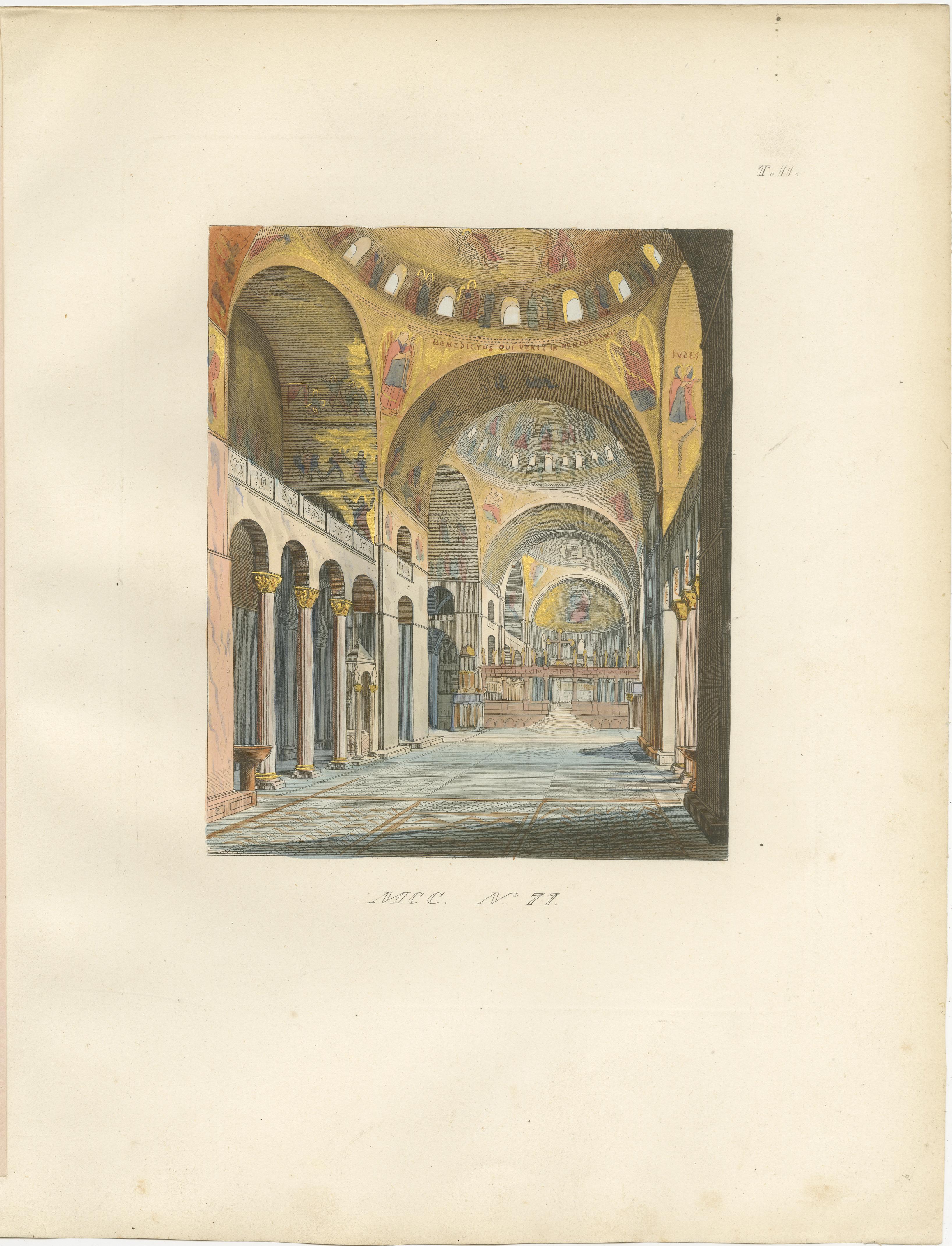 Three Antique Venetian Interior & Architectural Views, c.1845