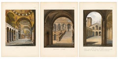 Three Antique Venetian Interior & Architectural Views, c.1845