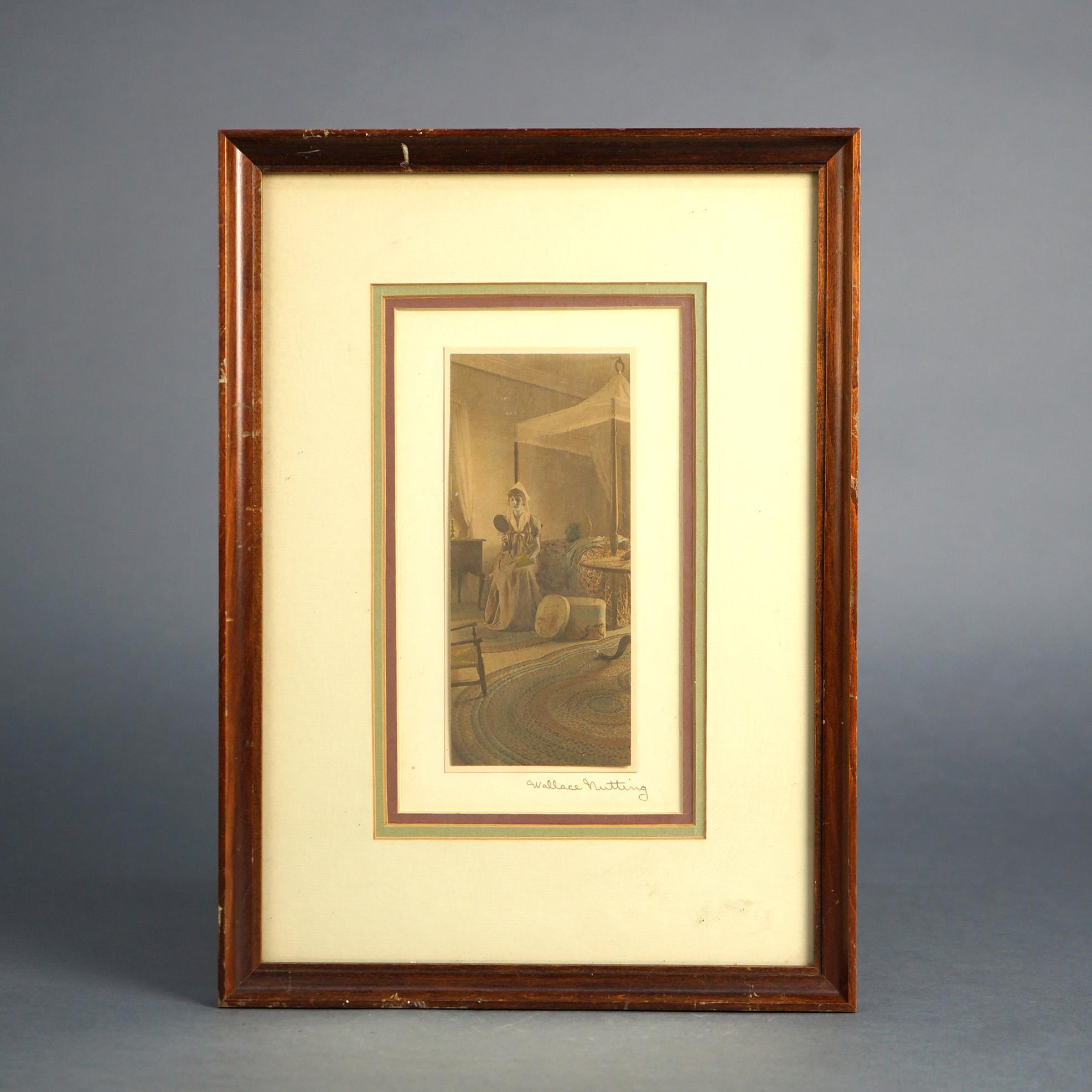 Three Antique Wallace Nutting Interior Prints Framed, C1920 In Good Condition In Big Flats, NY