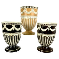 Three Antique Wedgwood Creamware Vases Late 18th Century England Circa 1790