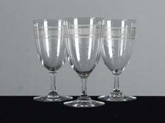 Three Antique Wine Glasses, 1880s, France, 16 cm